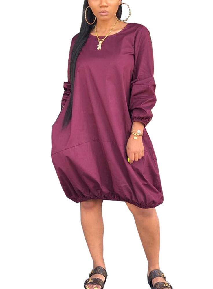 Women's Oversized Baggy T-Shirt Dress - Casual Loose Fit Midi Dress with Pockets for Party & Everyday Wear | Comfortable Streetwear & Lounge Outfit