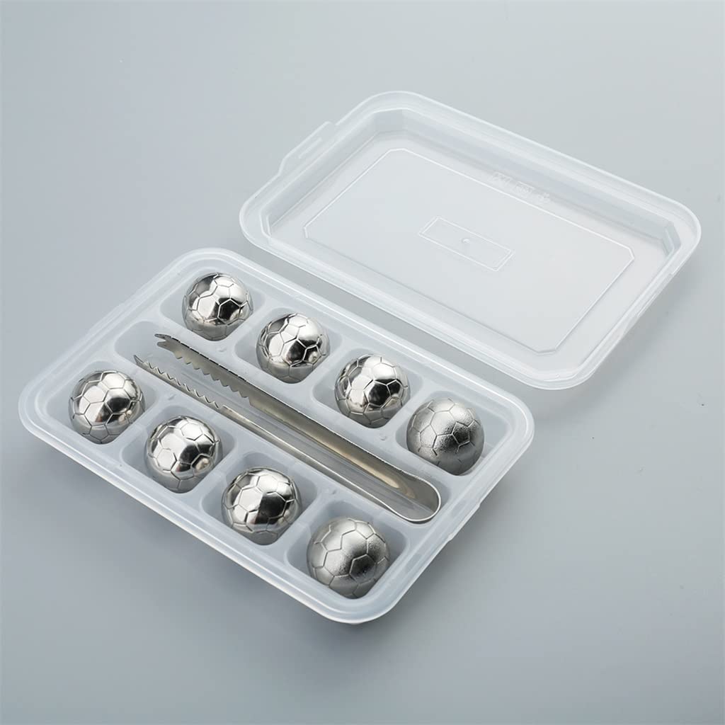 Premium Stainless Steel Whiskey Ice Cubes - 8pcs Reusable Metal Freezer Balls for Beer, Cocktails & Wine - Non-Melt Cooling Stones for Drinks - Perfect for Bourbon, Scotch & Iced Coffee - Dishwasher Safe & BPA Free