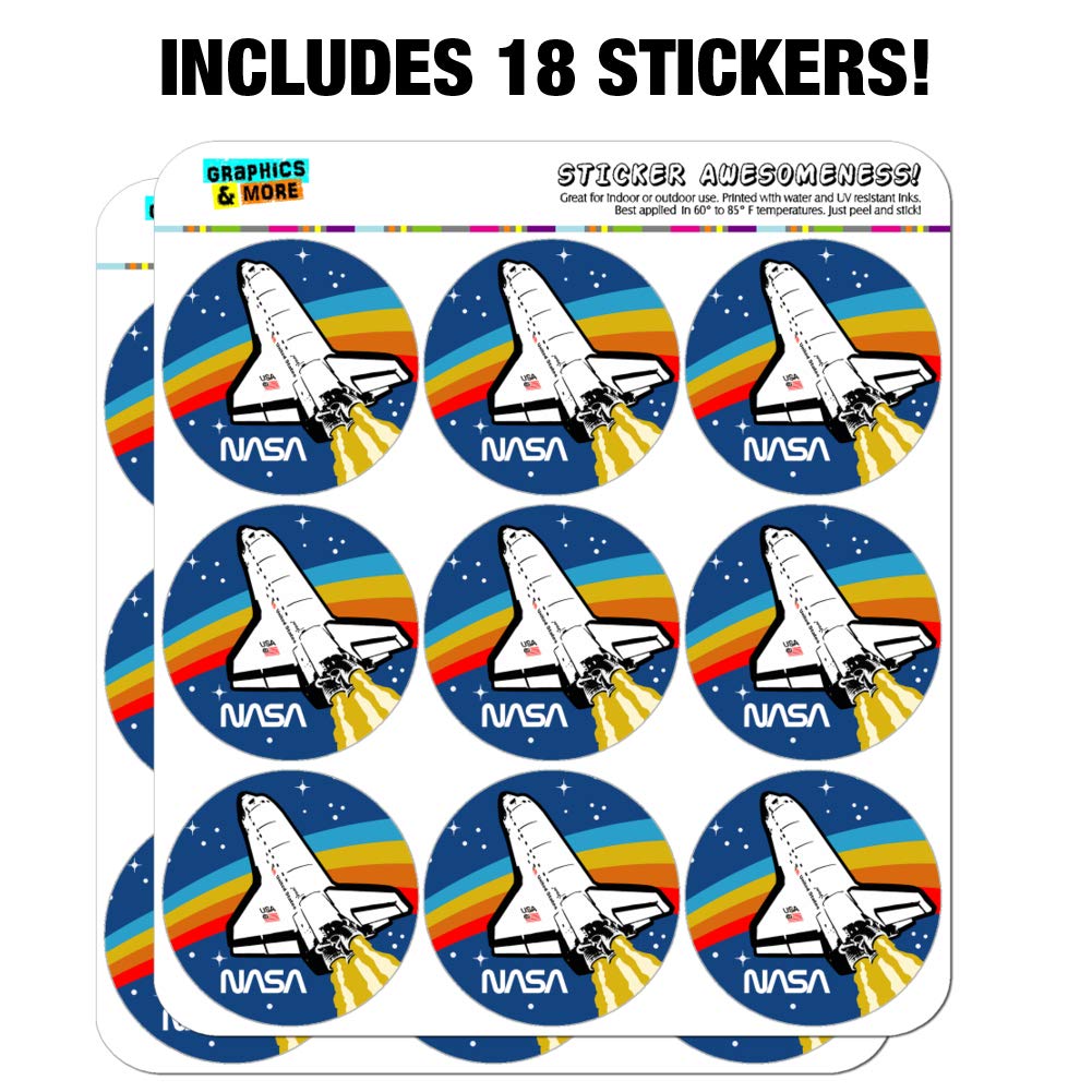 NASA Logo Space Shuttle Rainbow Planner Stickers - Scrapbooking, Journaling, DIY Craft Supplies for Bullet Journals, Calendars & School Projects