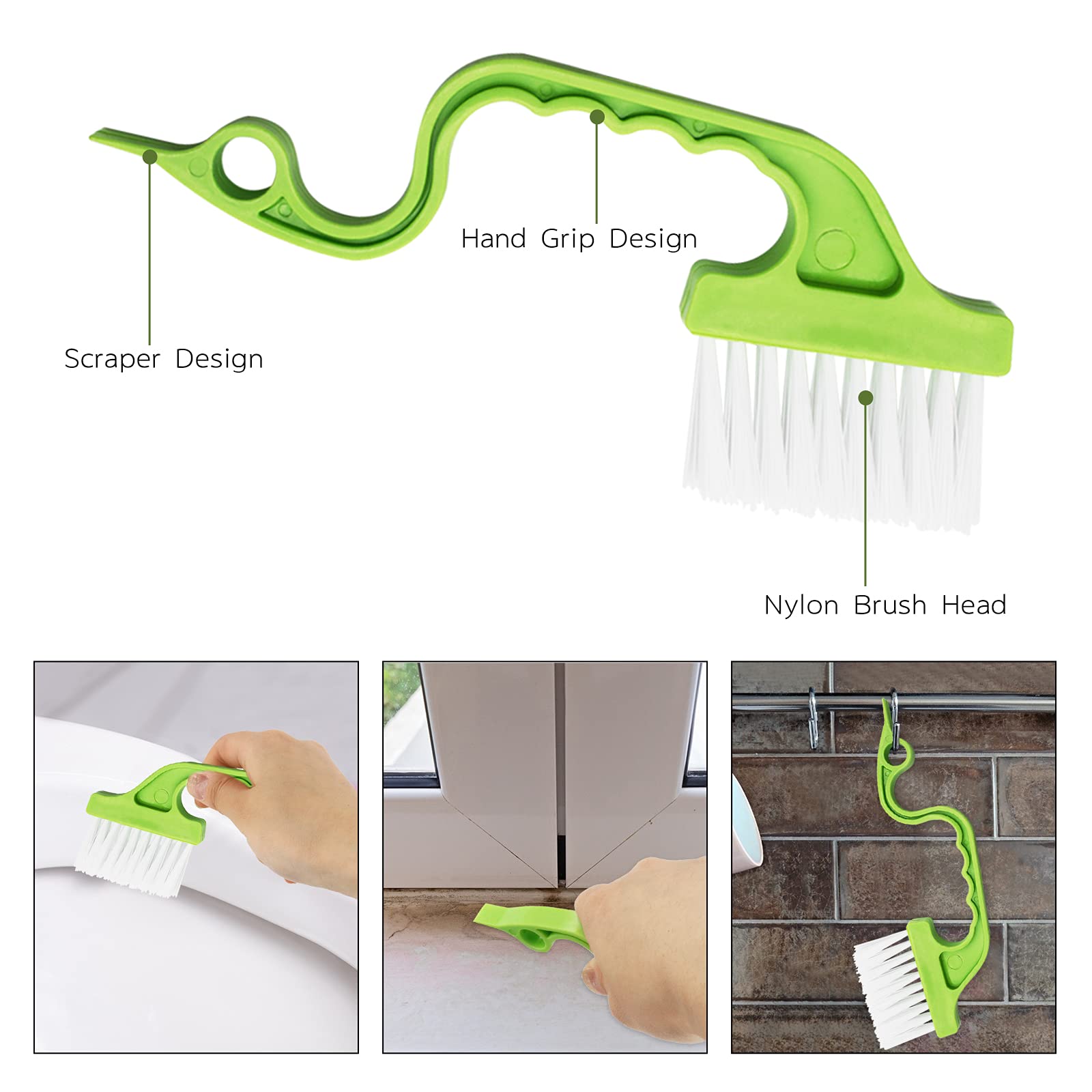 8-Piece Handheld Groove Gap Cleaning Kit - Multi-Purpose Crevice Brush for Window Tracks, Blinds, Shower Doors, Car Vents, AC Units & Keyboards | Perfect for Home, Office & Vehicle Deep Cleaning