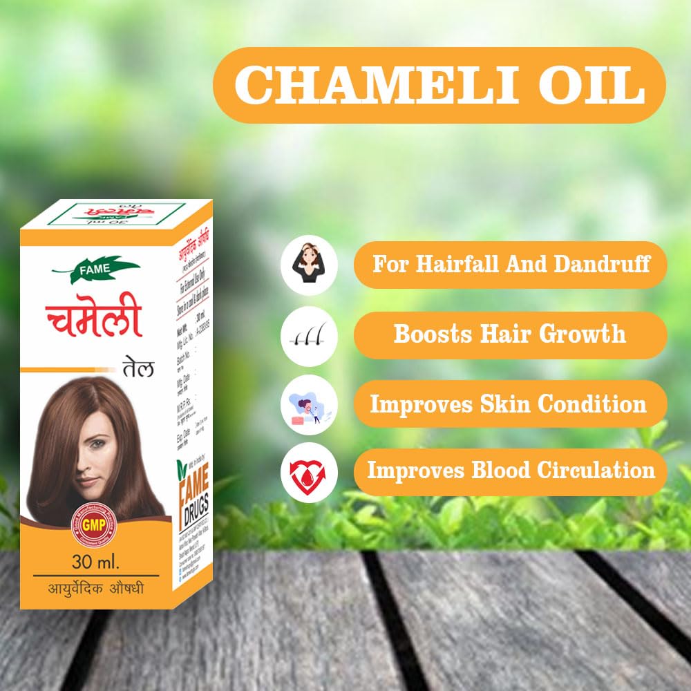 Pure Chameli Jasmine Hair Oil for Stress Relief & Hair Growth - 60ml (Pack of 2) | Therapeutic Aromatherapy Oil for Relaxation, Scalp Massage & Nighttime Hair Care