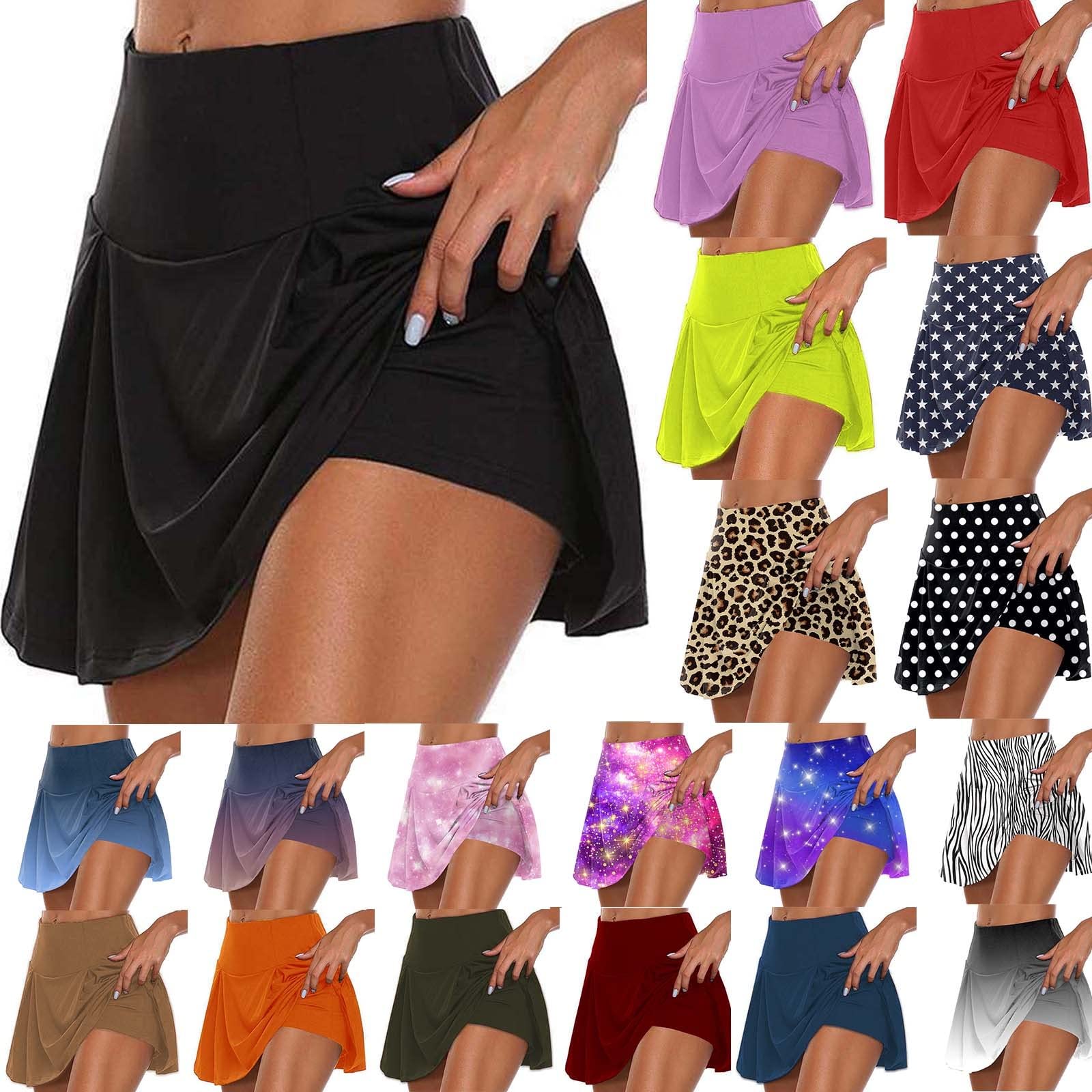FQZWONG Women's 2-in-1 High Waist Running Shorts with Skirt - Stretchy Athletic Workout Biker Shorts for Yoga, Gym & Lounge Wear - Perfect for Jogging, Fitness Training and Casual Summer Outfits