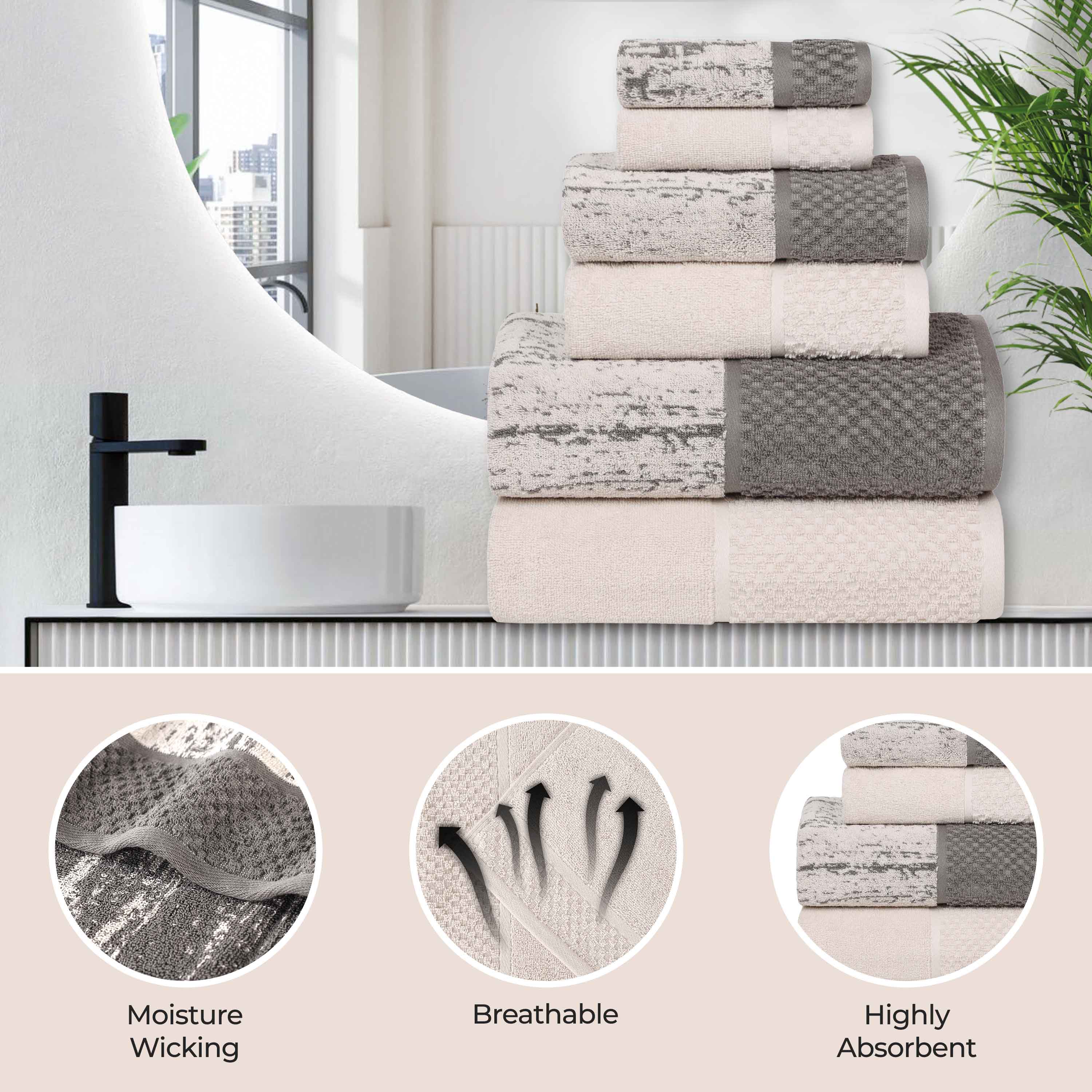 Lodie Cotton Plush Jacquard Bath Sheet Set of 2 - Ultra Soft & Absorbent Luxury Towels for Spa, Bathroom & Beach Use
