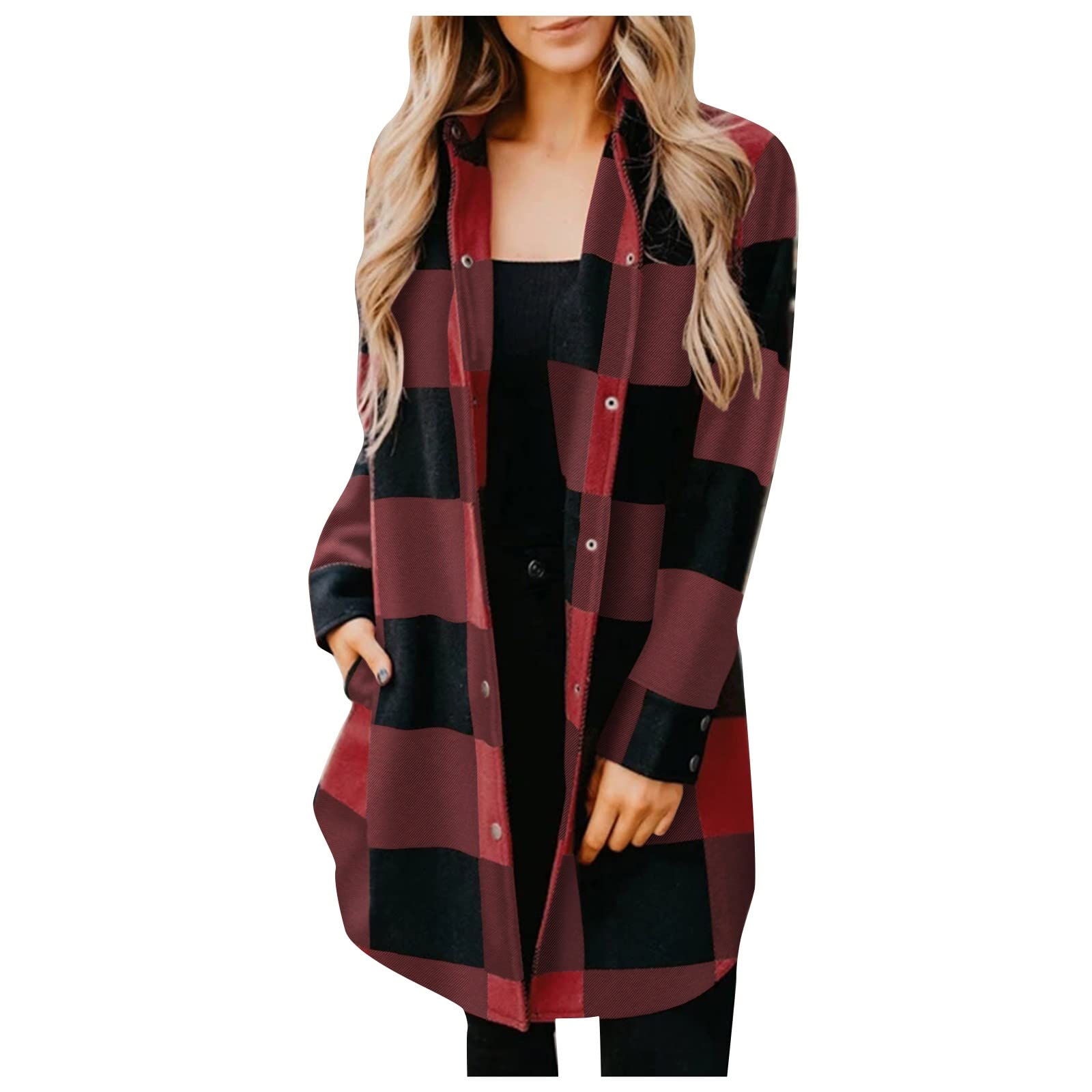 Women's Long Sleeve Lattice Knit Cardigan - Purple Loose Blouse Coat for Casual Outfits & Office Wear | Cozy Fall & Winter Layering Piece