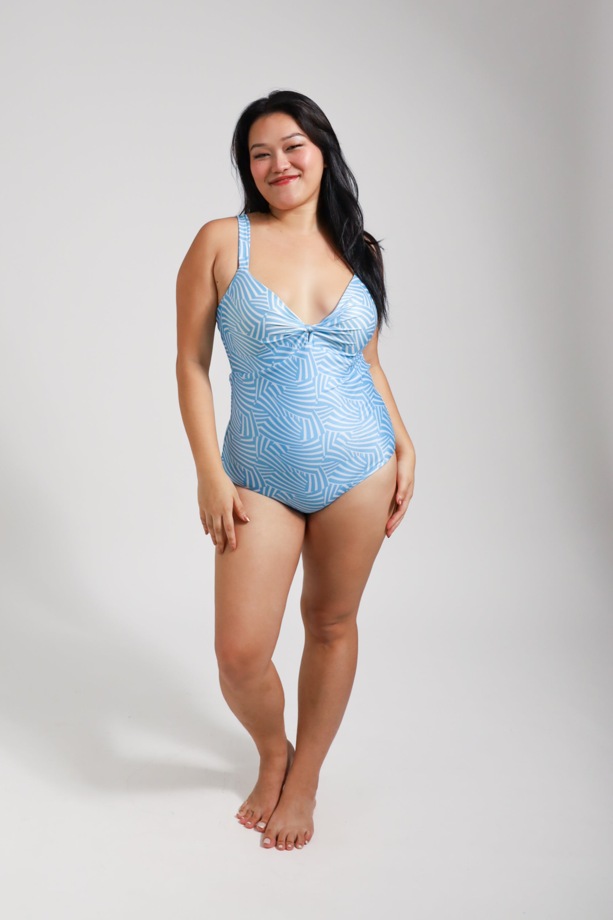 Marinella Women's One Piece Swimsuit - Blue Wave/Sky Color - Sexy Bathing Suit for Beach, Pool & Summer Vacations