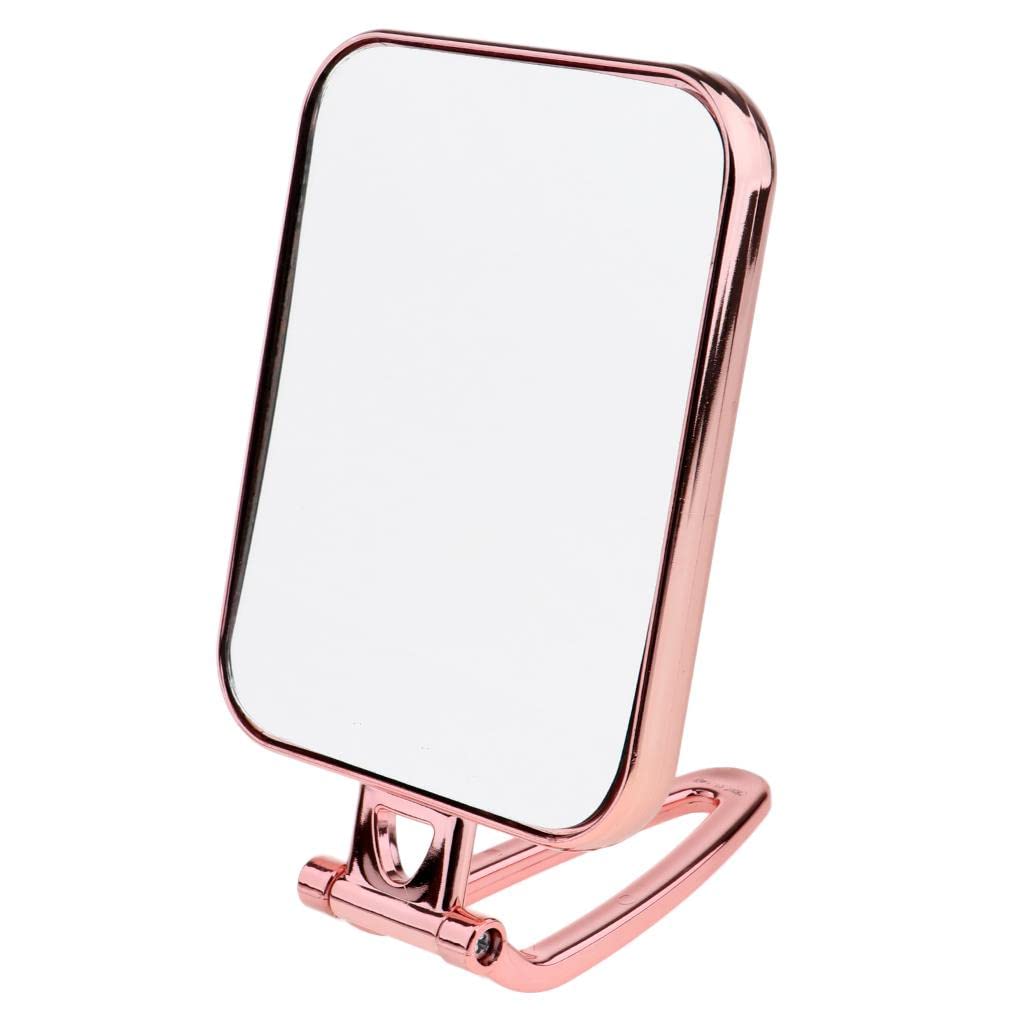LOSA Durable Square Makeup Mirror - Free-Standing Vanity Mirror for Bathroom & Dorm - Pink Cosmetic Mirror with Adjustable Tilt, Perfect for Makeup Application, Skincare & Hair Styling