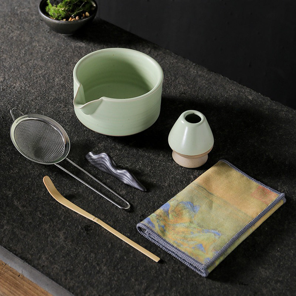 Premium Japanese Ruyao Matcha Green Tea Set - Authentic Ceremonial Grade Matcha Powder & Handcrafted Tea Bowl - Perfect for Tea Ceremonies, Meditation & Relaxation