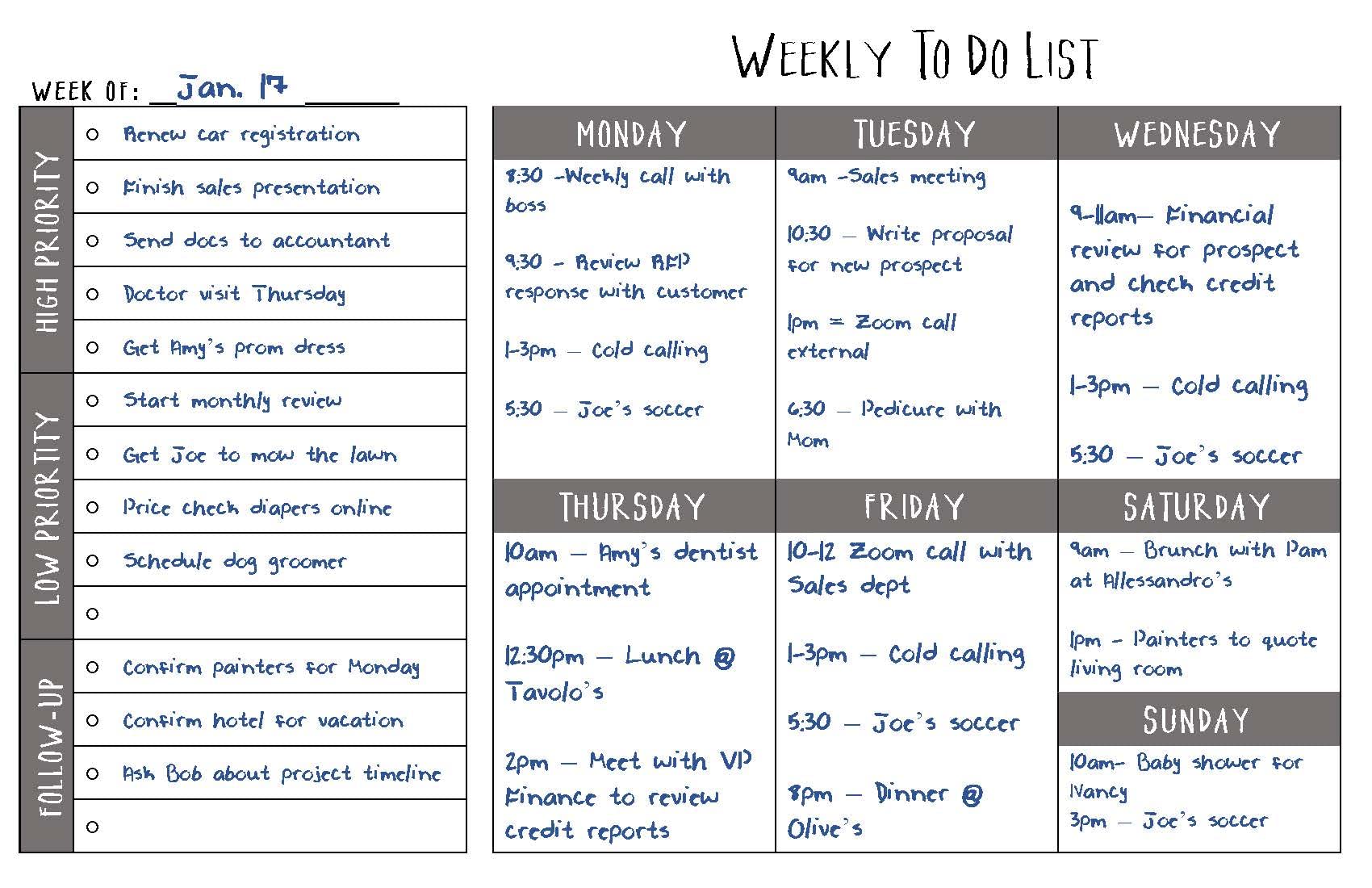 Premium To-Do List Notepads - 2 Pack with 60 Pages Each, Checklist & Priority Sections, Half Letter Size (8.5
