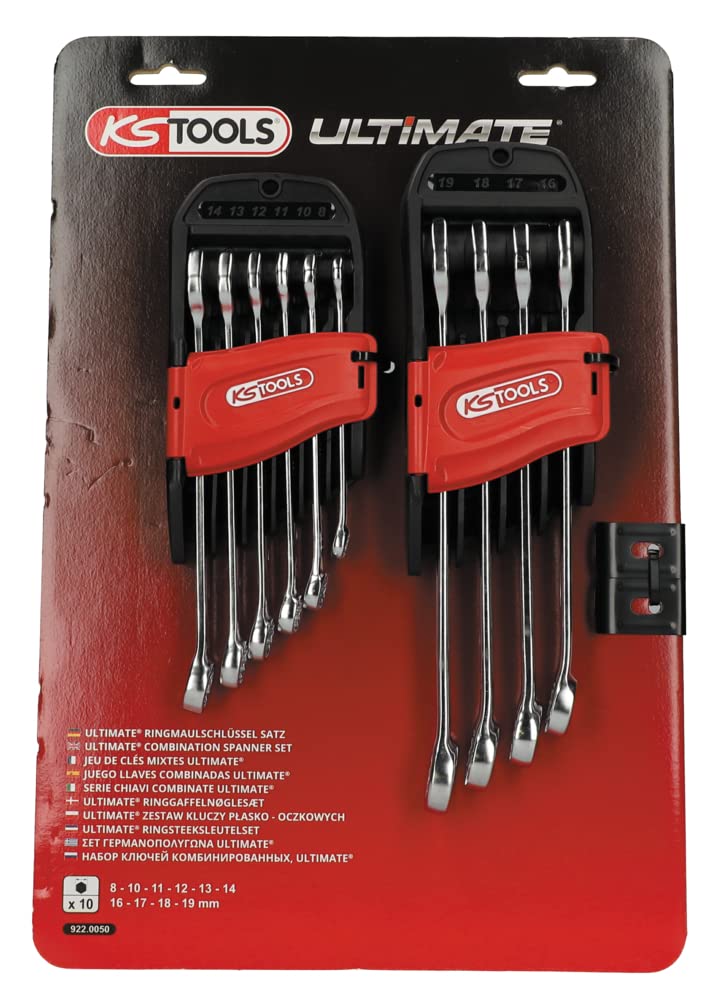 KS Tools 922.0050 10-Piece Metric Spanner Wrench Set with Stand | Professional Mechanic Tool Kit for Automotive Repair & DIY Projects