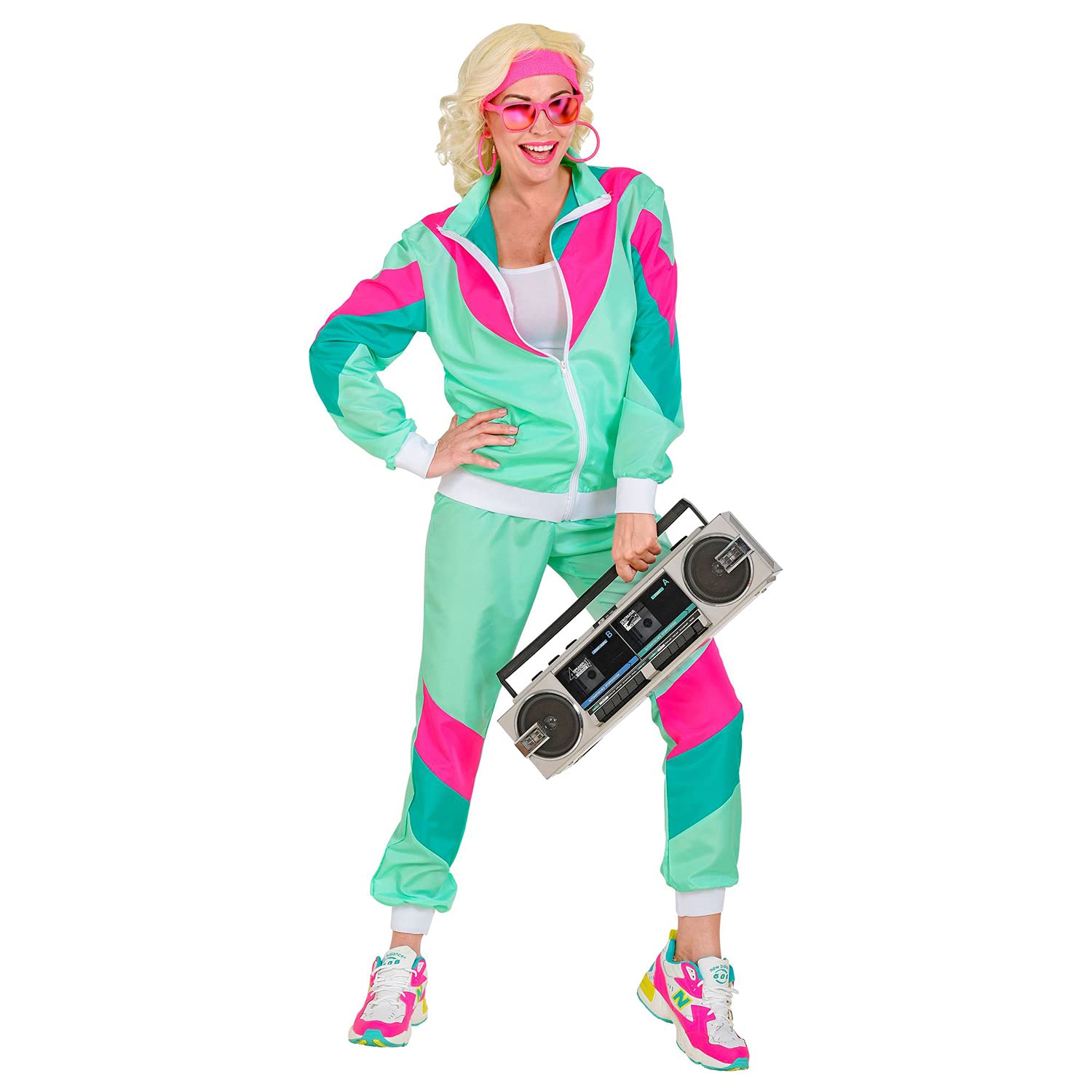 Widmann Milano 80s Retro Party Costume - Vintage 80s Fashion, Funny Running Outfit, Ugly Sweater Costume, Halloween & Cosplay Dress Up for Theme Parties, Costume Contests & 80s Night Events