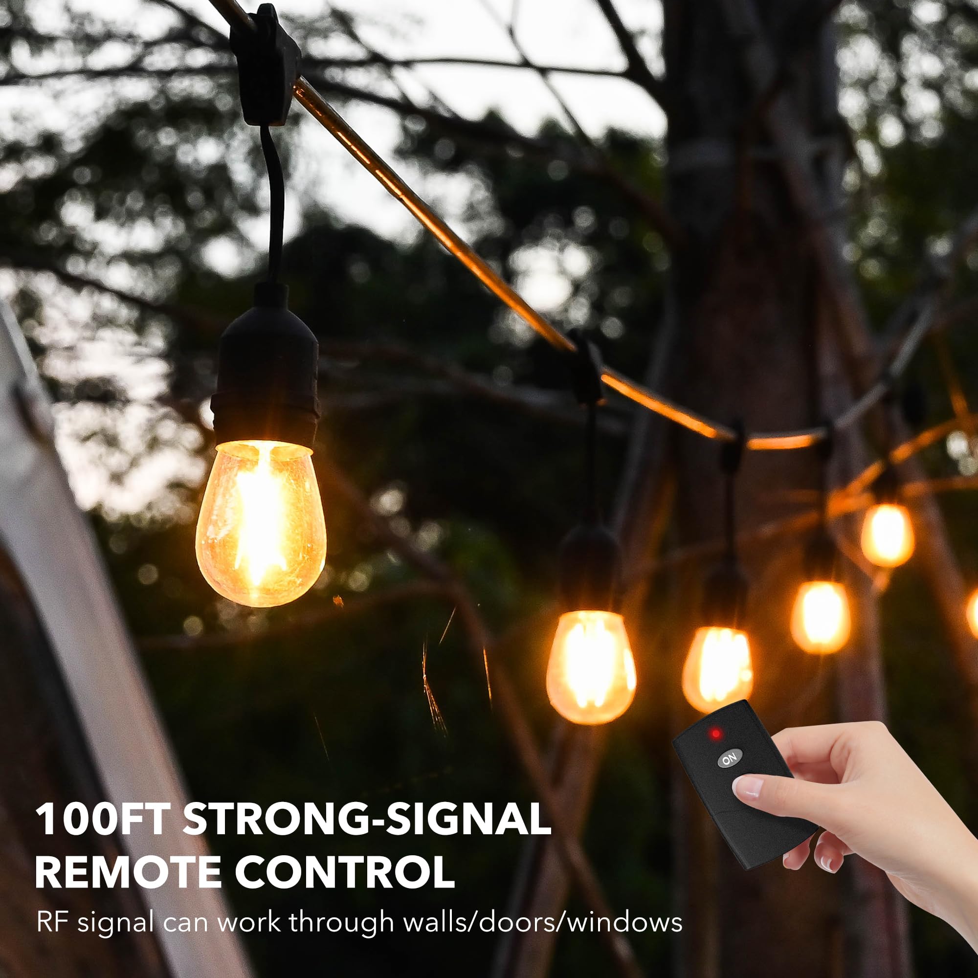 HBN Outdoor Light Timer Waterproof - Weatherproof Photocell Dusk to Dawn Sensor with Remote Control, 2/4/6/8 Hour Countdown Timer, 15A 1875W 1/2HP Outlet for Christmas Lights, Landscape Lighting & Holiday Decorations