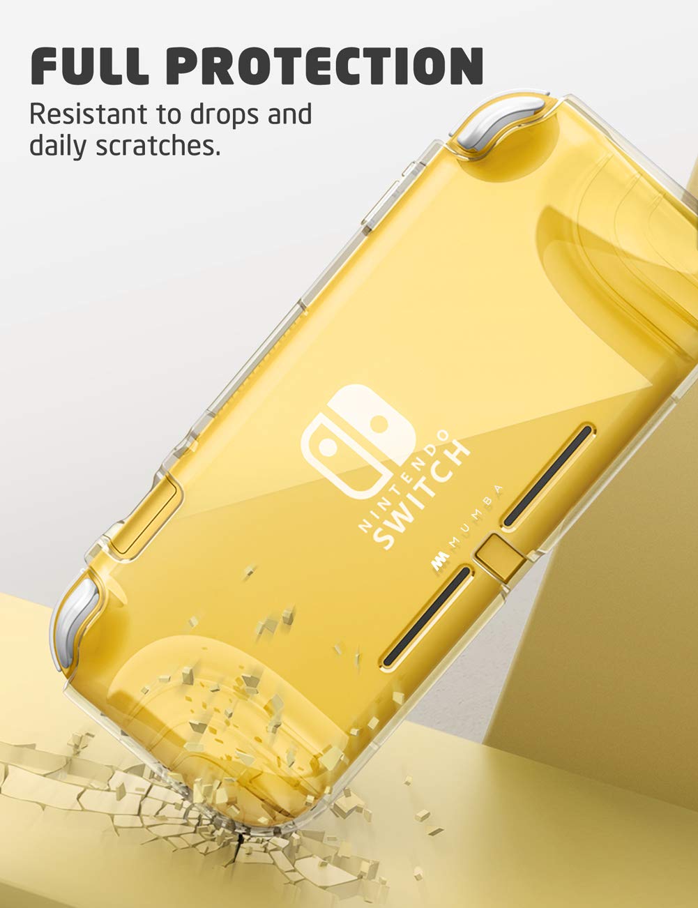 Nintendo Switch Lite 2019 Protective Case - Mumba Thunderbolt Series Clear TPU Grip Cover | Shockproof & Anti-Slip Design for Gaming, Travel & Everyday Use