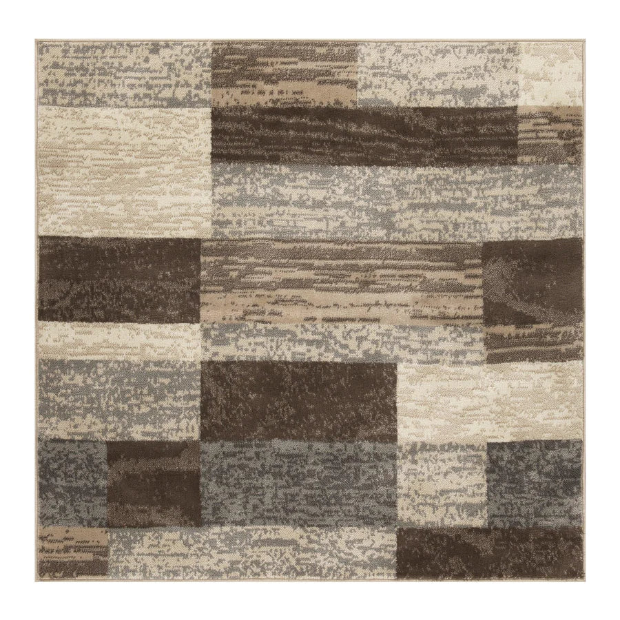Stylish Rockwood Contemporary Geometric Patchwork Area Rug - Non-Slip Indoor Runner for Living Room, Bedroom & Office Decor