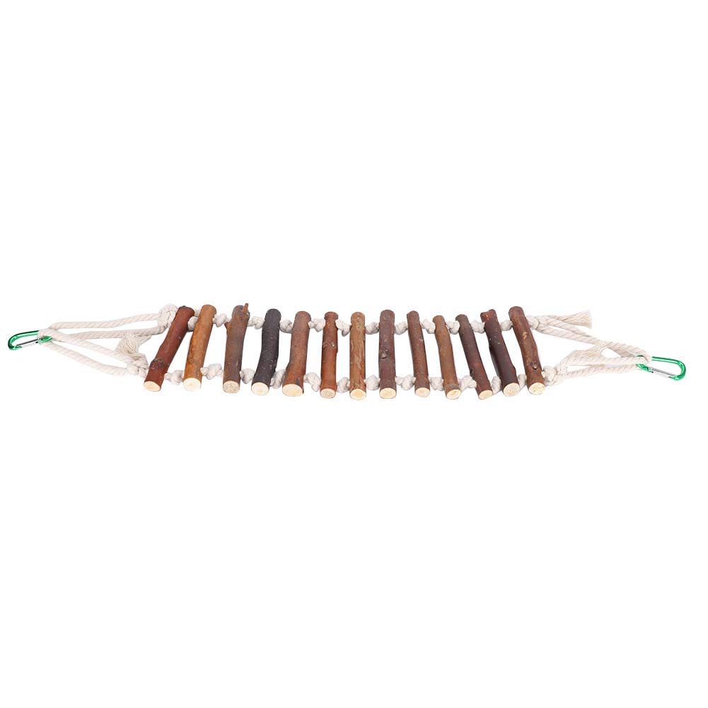 Bird Wood Suspension Bridge - Secure Aerial Ladder with Cotton Rope for Parrots | Fun Climbing Toy for Pet Birds | Perfect for Cages, Aviaries & Play Gyms