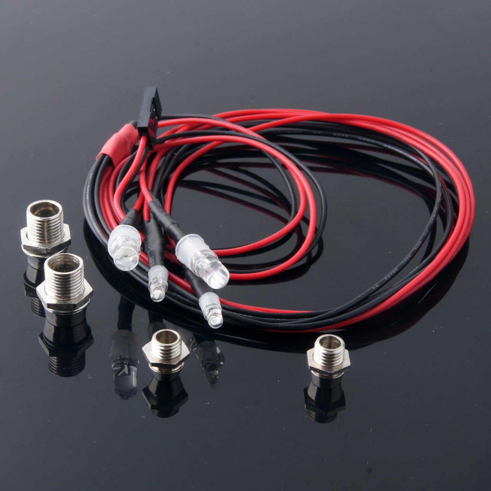 High Performance RC Drift Car LED Headlights - 4pcs 5mm & 3mm LED Lights for Night Racing | Perfect for RC Car Enthusiasts & Competitive Drifting Events