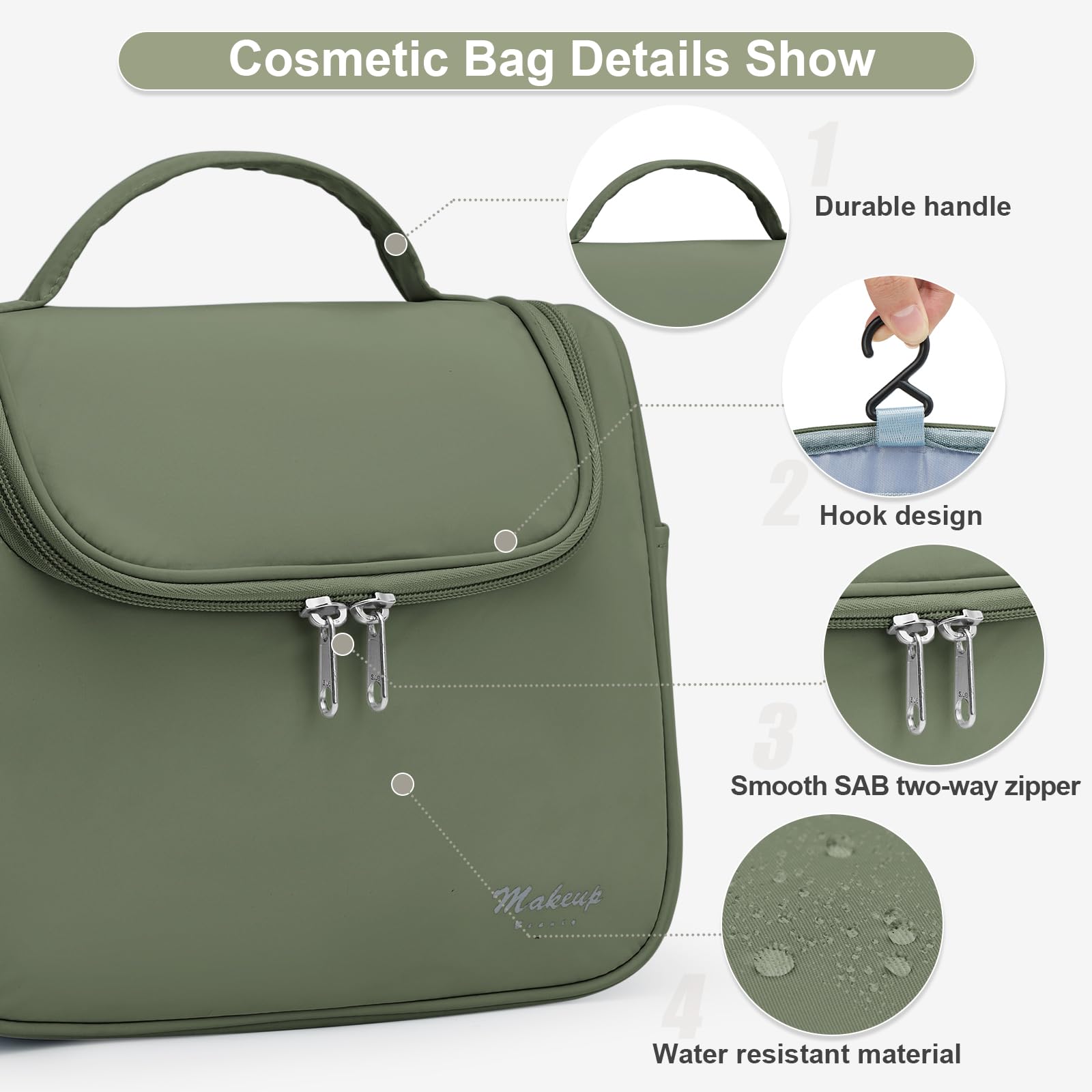 Waterproof Travel Toiletry Bag for Women - Large Cosmetic Organizer with Handle | Spacious Makeup Bag for Toiletries & Travel Essentials | Perfect for Vacation, Gym & Business Trips