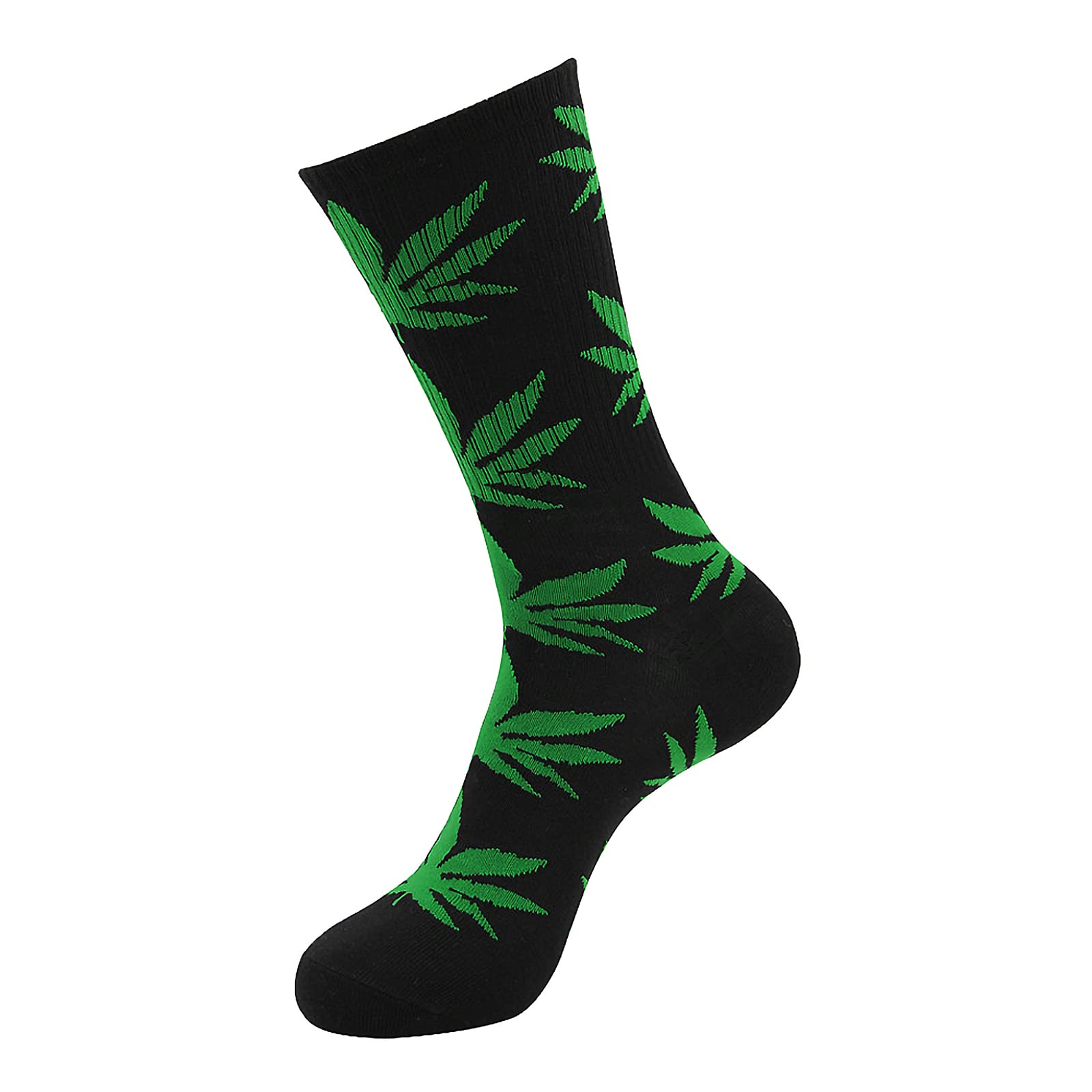Stylish Weed Leaf Printed Cotton Socks - Unisex Maple Leaf Marijuana Design Socks for Men & Women - Comfortable & Breathable Casual Socks for Everyday Wear, Festivals, and Gifts