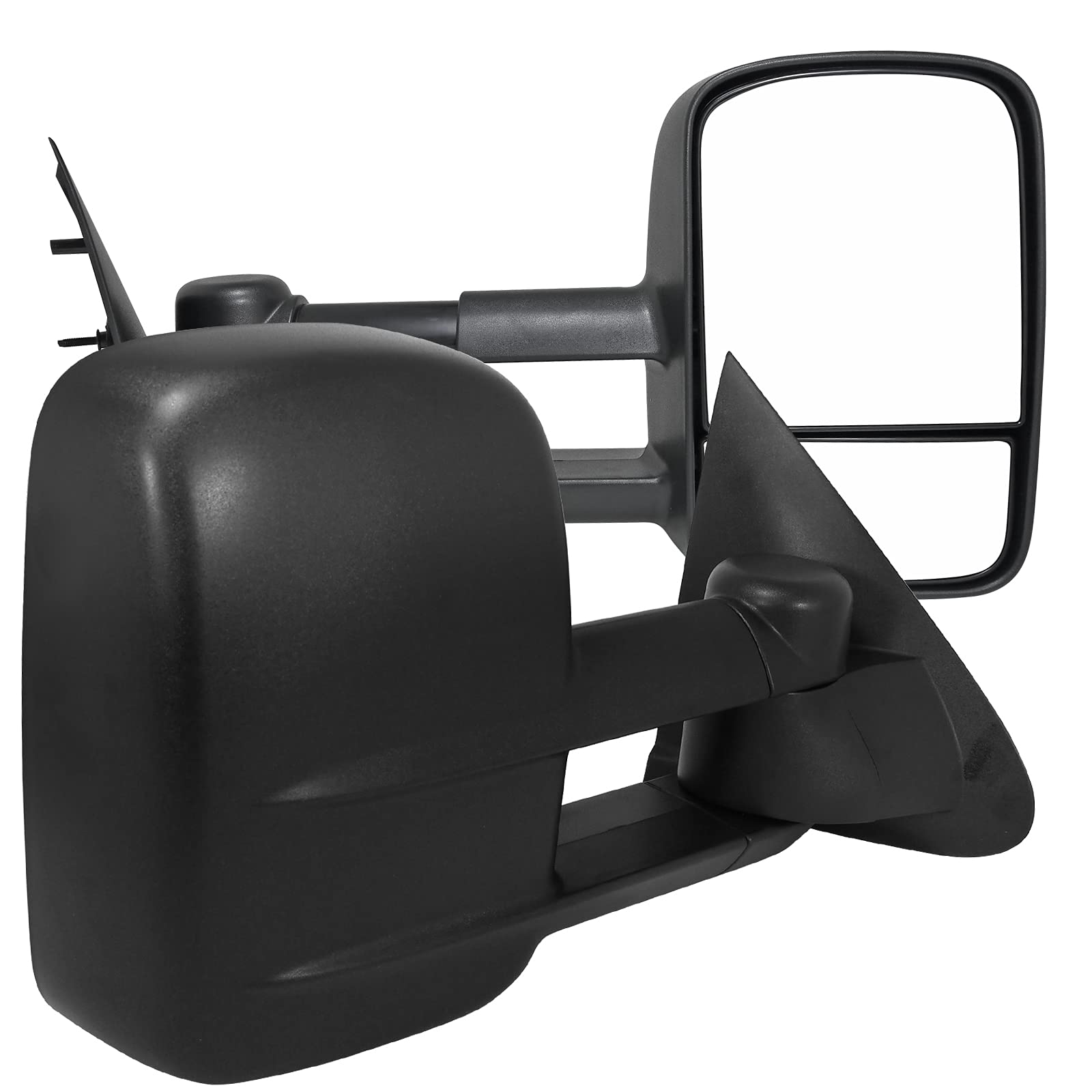 1997-2003 Ford F-150 Super Cab Black Manual Telescoping Towing Side Mirrors - Perfect for Hauling Trailers & Enhanced Road Visibility