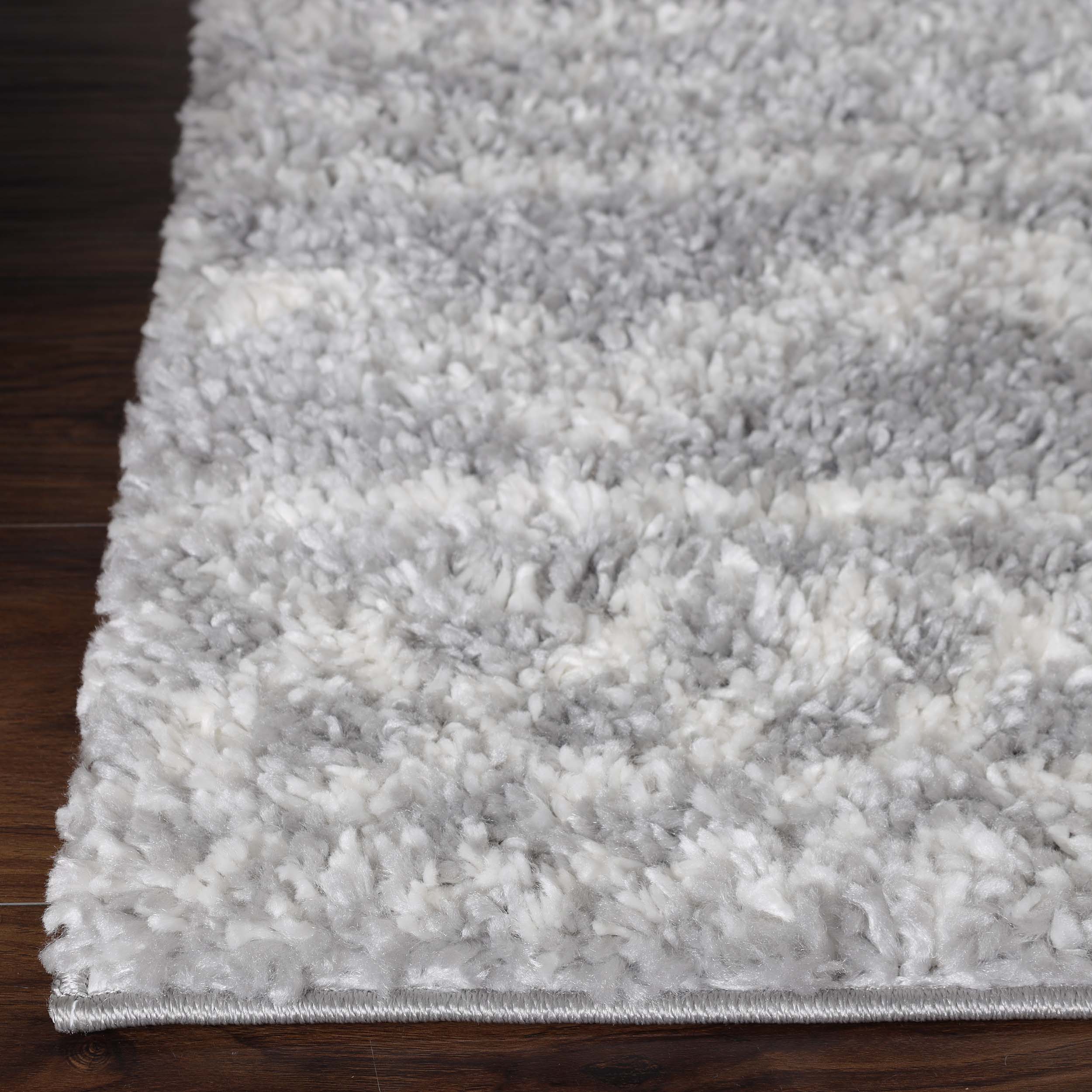Rhea Geometric Bohemian Plush Shag Area Rug - Soft Non-Slip Indoor Floor Carpet for Living Room, Bedroom & Nursery | Modern Home Decor