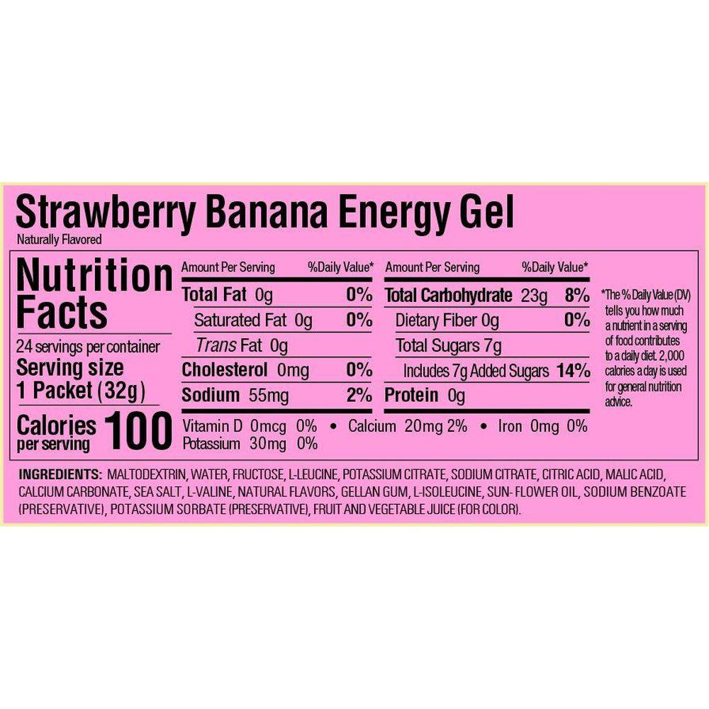 GU Energy Original Sports Nutrition Energy Gel - Strawberry Banana Flavor | Endurance Fuel for Running, Cycling & Workouts