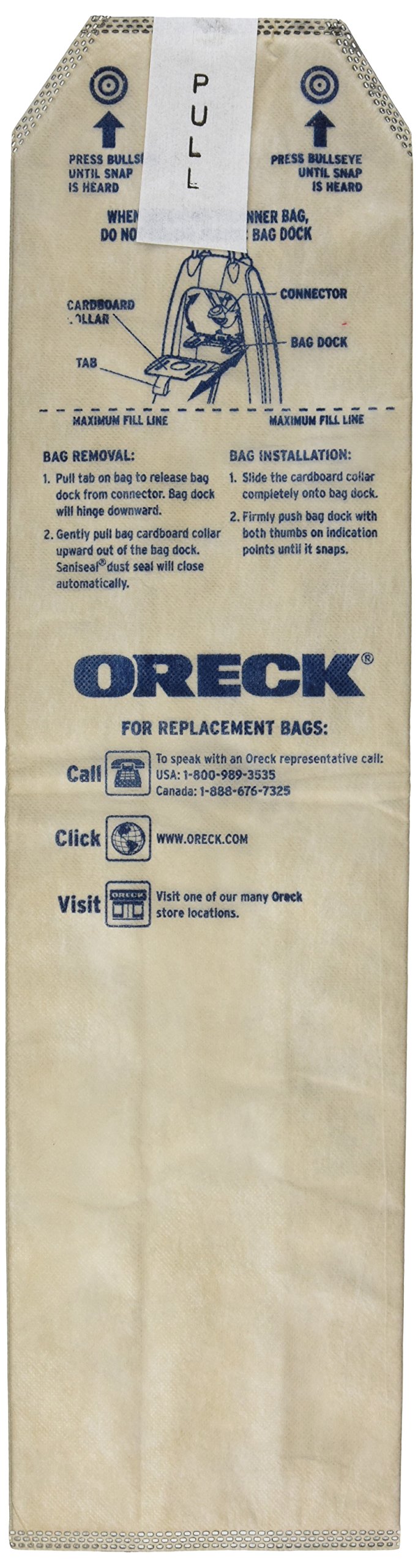 Oreck Vacuum Cleaner Bags - 6 Pack HEPA Filtration Bags for Magnesium Upright Vacuums | Tan LWPK6OH Odor Fighting Bags | Ideal for Pet Hair, Allergies & Deep Cleaning