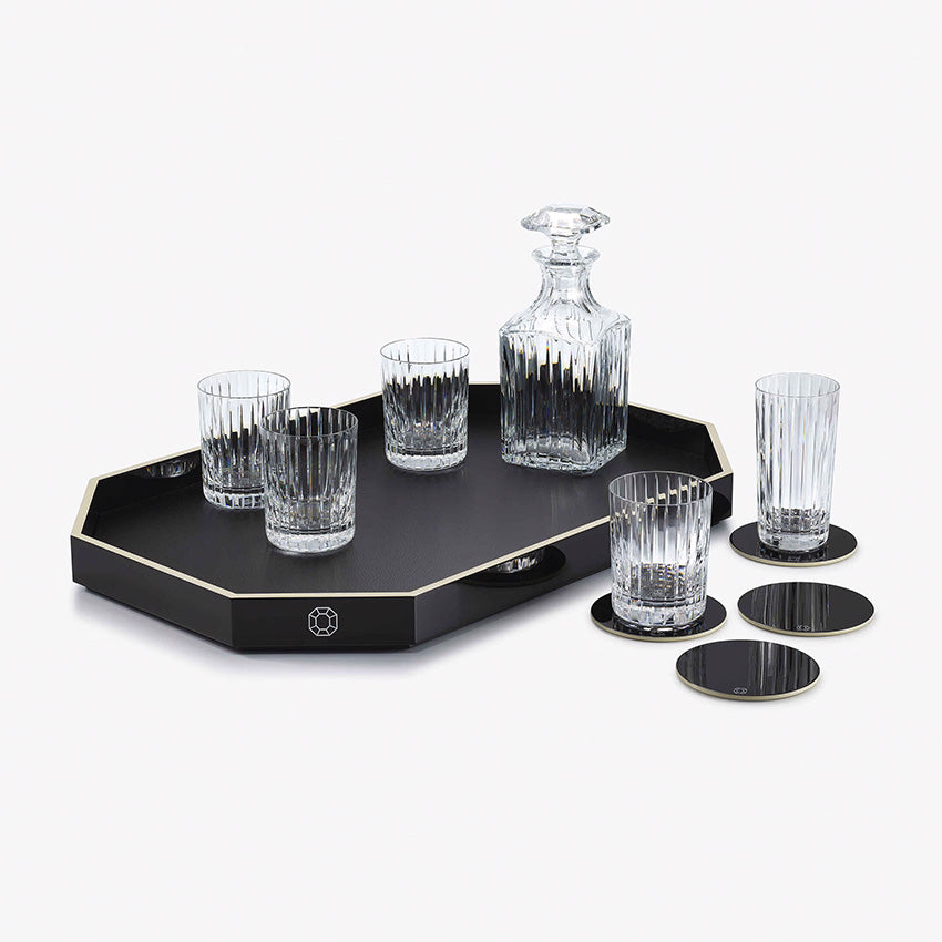Baccarat Octogone Lacquer Tray - Luxury Decorative Serving Tray for Home, Office & Gift Giving - Elegant Design for Cocktails, Jewelry & Display
