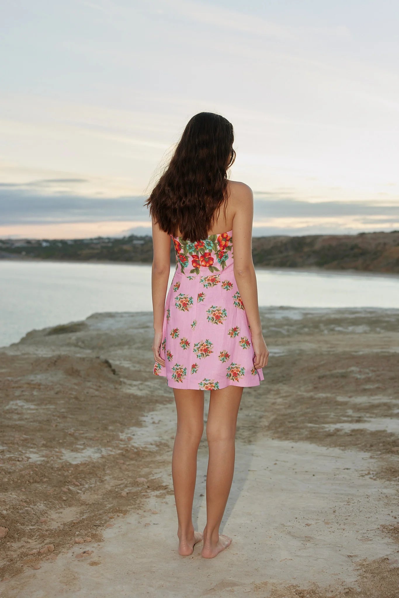 Beatrix Dress in Salmon Bouquet - Elegant Floral Summer Dress for Women | Perfect for Weddings, Parties & Casual Outings