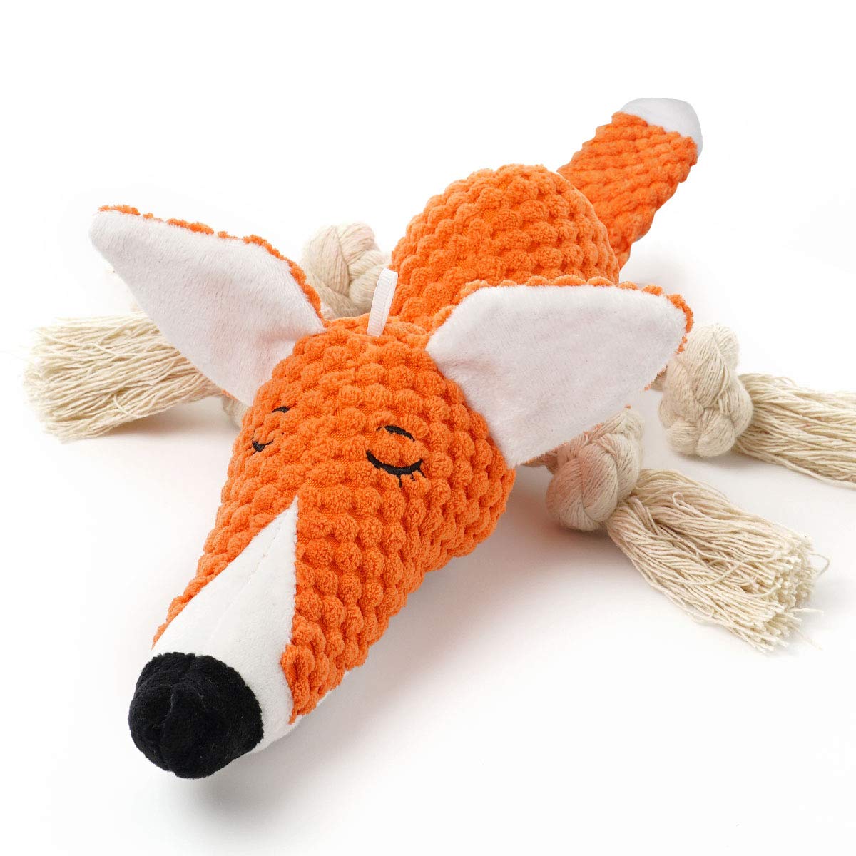 Durable Large Dog Chew Toys - Squeaky Plush Fox Stuffed Animal for Small, Medium & Big Breed Puppies | Fun Interactive Playtime & Training Reward