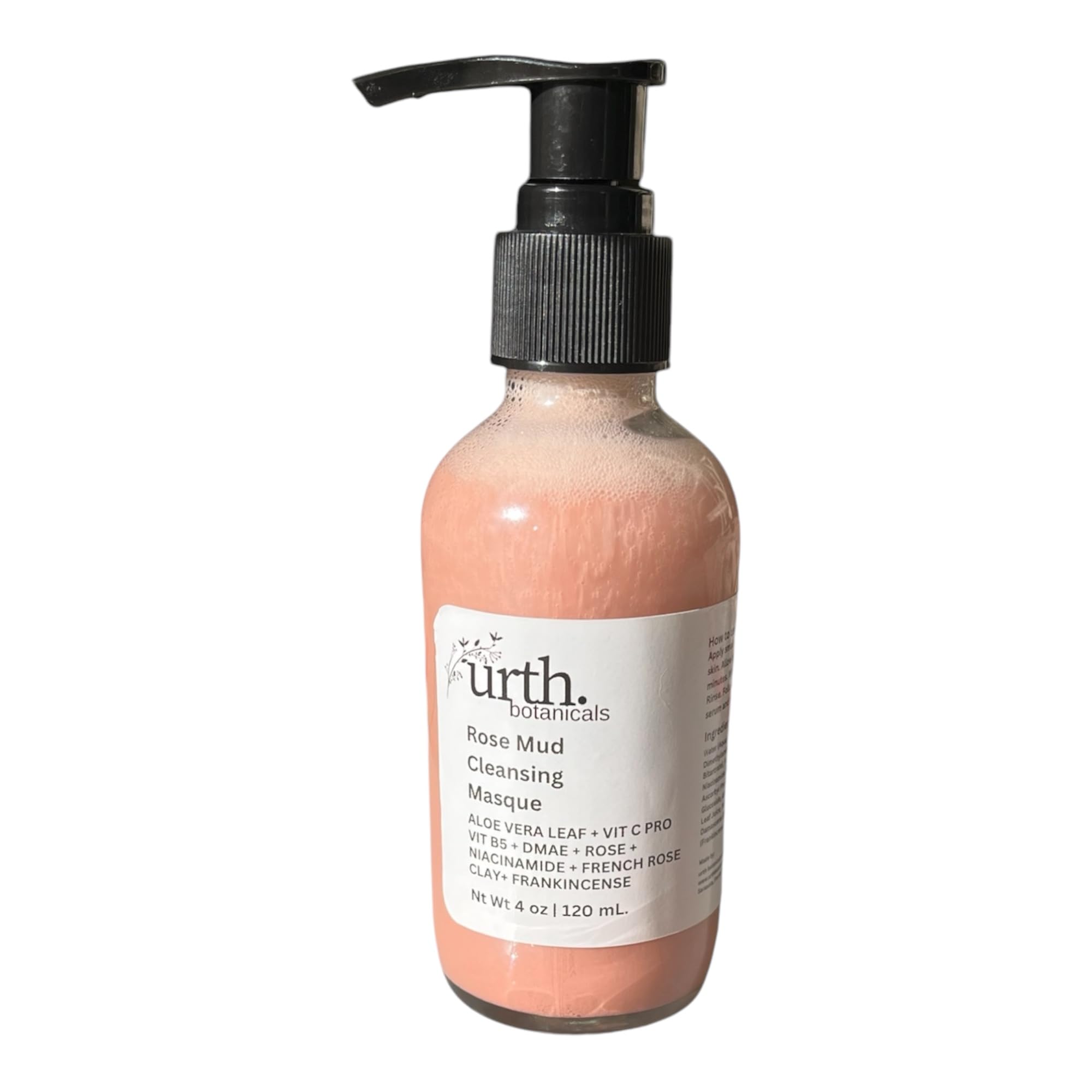 Rose Mud Cleansing Mask for Face - 100% Vegan & Cruelty-Free Facial Treatment with DMAE, Vitamin B5, C & Niacinamide | Gentle Daily Deep Cleansing Mask & French Rose Clay Exfoliator | Made in USA (4 Fl Oz) - Perfect for Acne-Prone Skin & Glowing Complexion