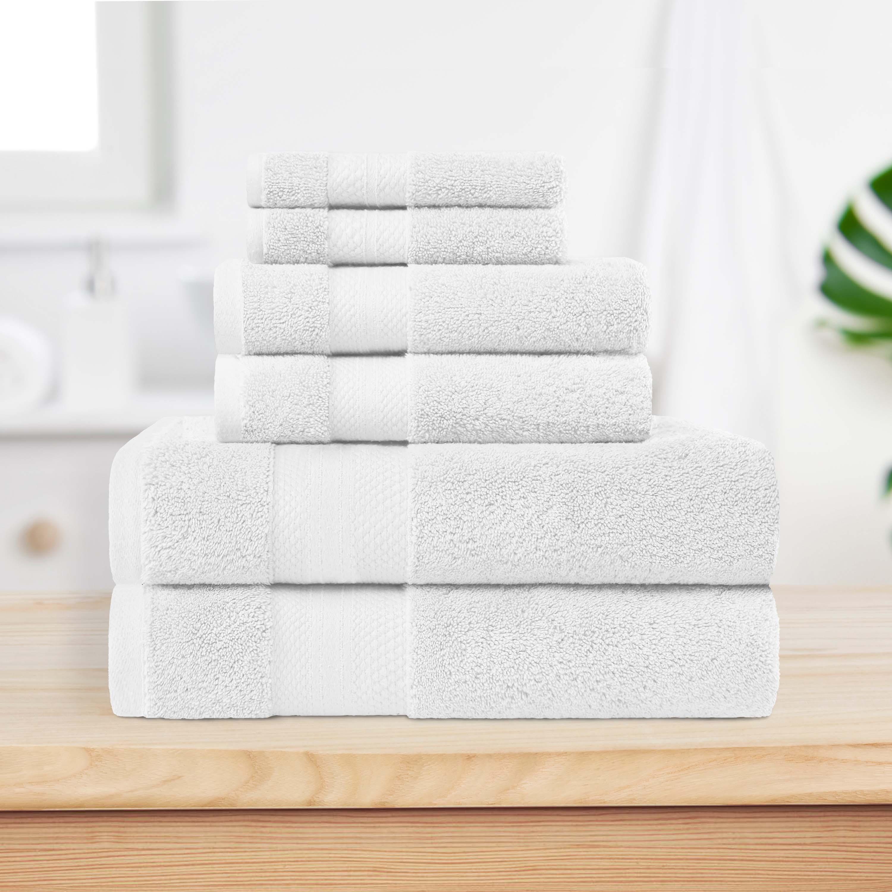 Premium 6-Piece Turkish Cotton Bath Towel Set - Ultra Soft, Highly Absorbent & Quick-Drying - Luxury Spa, Bathroom & Beach Essentials for Home & Travel