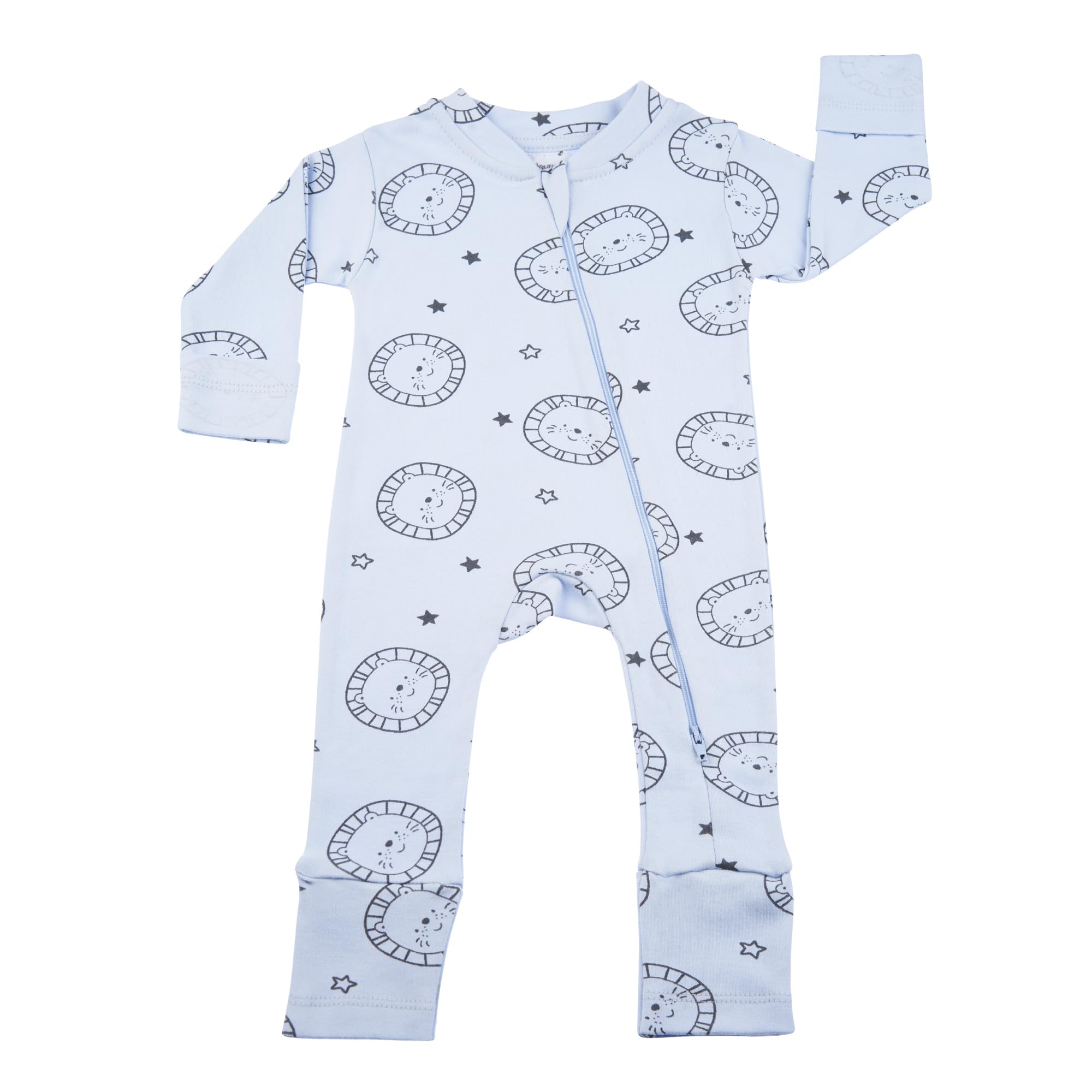 100% Organic Cotton Baby Convertible Footie Pajamas - 2-Way Front Zip, Mitten Cuffs - Unisex Infant Bodysuit & Romper for Boys & Girls | Perfect for Nursery, Sleepwear & Playtime