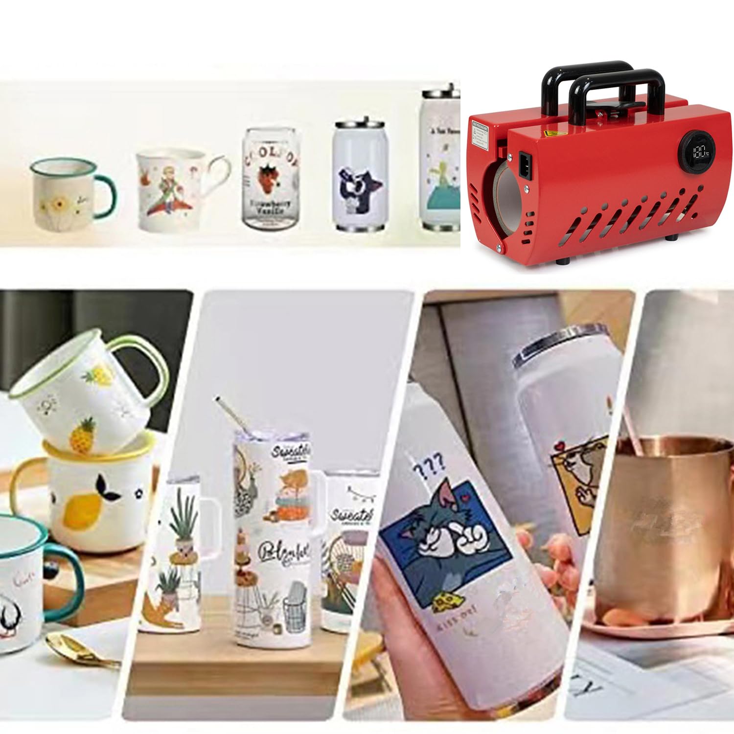 iMeshbean Tumbler Heat Press Machine for Sublimation - 30oz Mug Press for DIY Ceramic Mugs, Cups & Glasses - Works with 11-15oz, 16-25oz & 30oz Straight/Skinny Tumblers - Perfect for Home Crafting, Small Business & Personalized Gifts