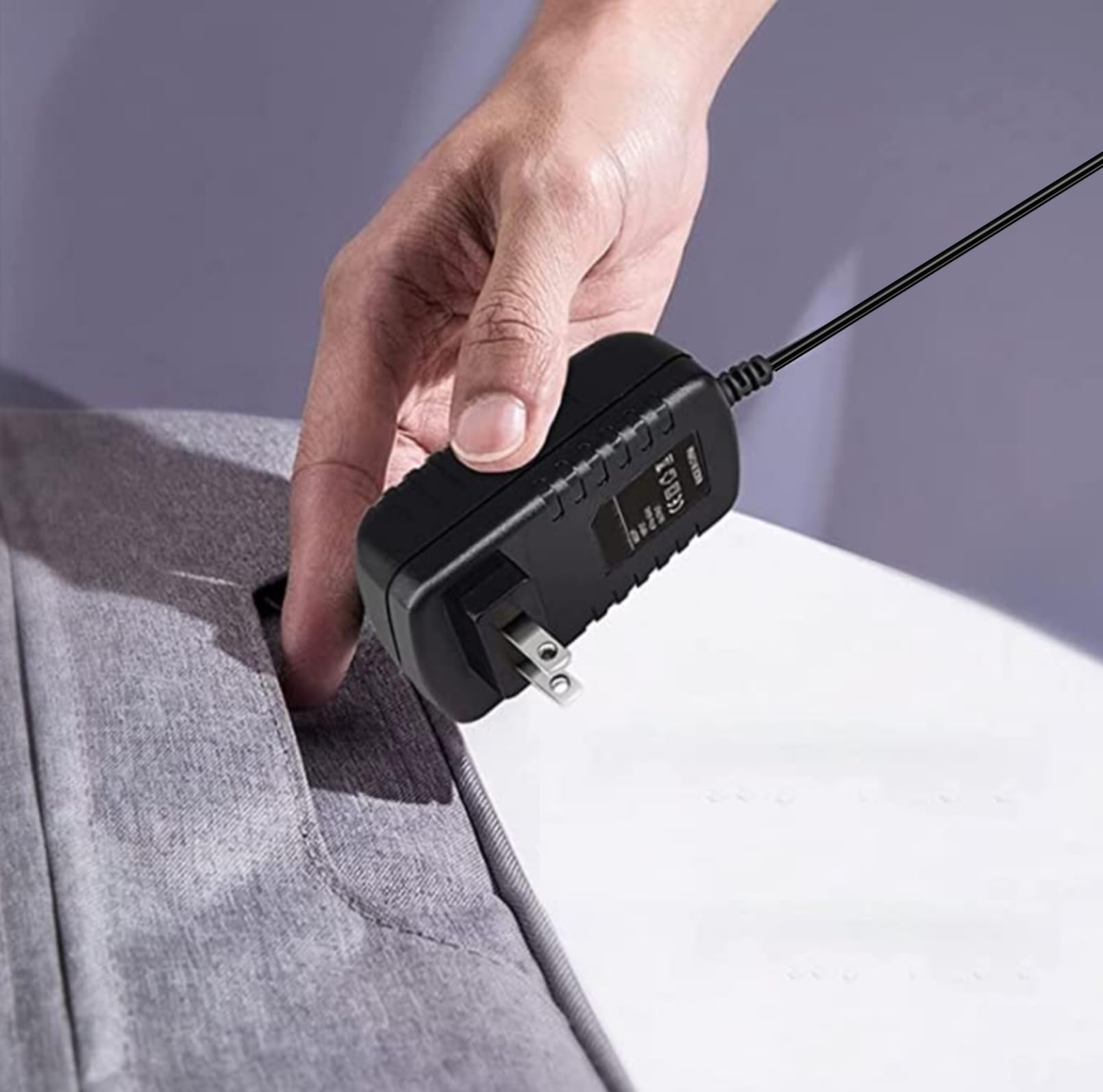 12V AC/DC Power Adapter for InvoSpa JC-668 JC668 Massager - 12VDC 12.0V Power Supply Cord with Wall Plug - Perfect for Shiatsu Back, Neck & Shoulder Massage at Home or Office