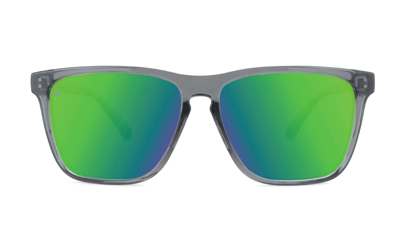 Fast Lanes Sport Sunglasses - Clear Grey & Green Moonshine Lens - UV Protection for Running, Cycling & Outdoor Activities