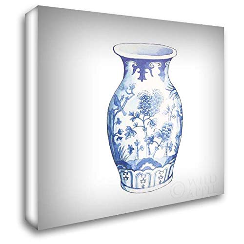 Wild Apple Portfolio 28x28 Inch Large Gallery Wrapped Canvas Art - Ginger Jar II on White Painting - Modern Home Decor for Living Room, Bedroom & Office Wall