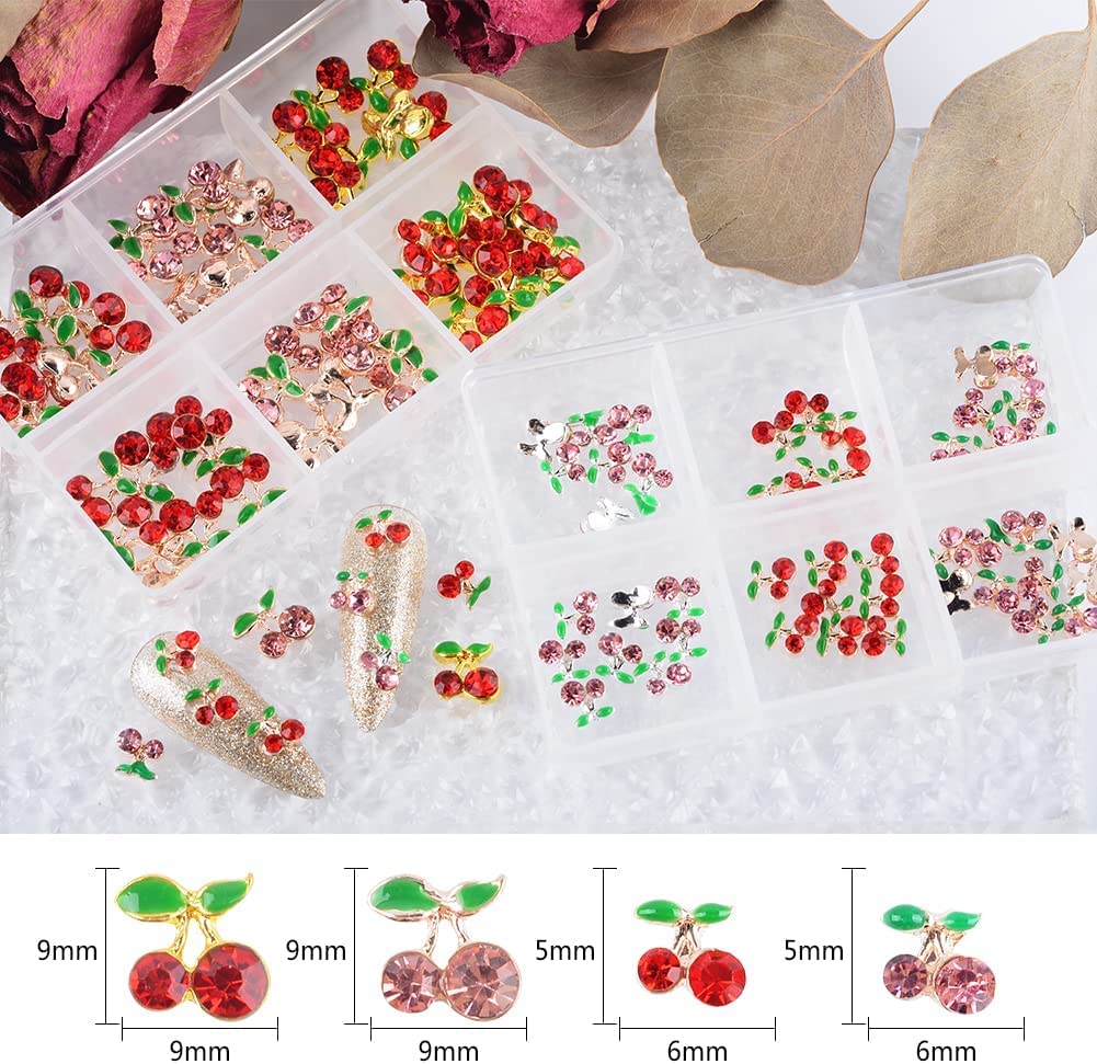 3D Nail Art Charms Rhinestones - 60pcs Alloy Crystal Diamonds Nail Studs with Glitter Design for DIY Nail Art, Manicure & Pedicure | Luxury Nail Accessories & Gems for Professional Salon, Home Use, Party & Wedding Nail Decoration