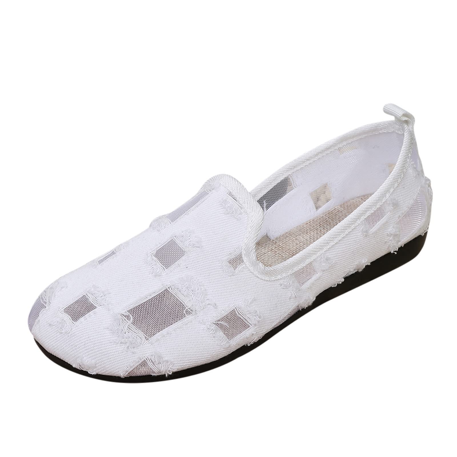 Women's Steel-Toe Slip-On Sneakers - Breathable Mesh Cotton Work Shoes for Running, Walking & Tennis | Non-Slip Safety Loafers for Casual & Work Wear | Fast Shipping