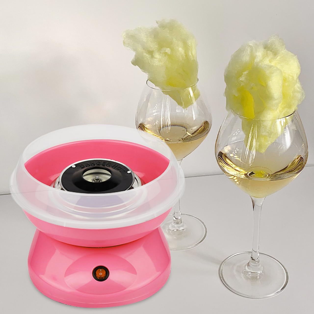 Mini Cotton Candy Machine with Marshmallow Maker - Portable White Plastic Candy Floss Maker for Kids, Birthday Parties & Carnival Events - Includes Sugar Dispenser & Accessories