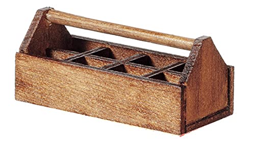 Walnut Wood Garden Toolbox - Miniature Dollhouse Accessory for DIY Crafts, Home Decor & Collectibles | Perfect for Miniature Gardens, Fairy Houses & Model Displays