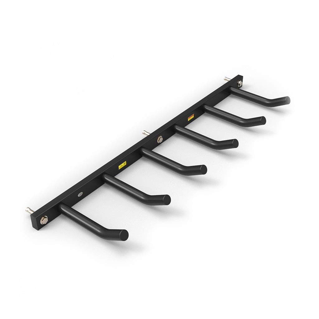 Wall Mounted Sports Organizer - Heavy Duty Metal Hooks for Workout Bands, Jump Ropes, Yoga Mats & Foam Rollers | Space Saving Gym Accessory Storage (Black, 90x23cm) - Perfect for Home Gyms, Garage Workouts & Fitness Studios