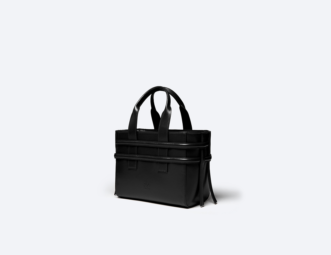 Hedy Vegan Italian Grape Leather Mini Tote Bag - Eco-Friendly & Cruelty-Free Handbag for Women | Onyx Black | Perfect for Work, Travel & Everyday Use