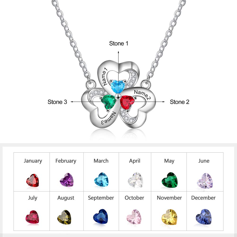 Personalized Infinity Heart Necklace for Women - Custom Name & Birthstone Mama Pendant in Silver Plated - Romantic Love Jewelry Gift for Mother's Day, Birthday, Anniversary - Perfect for Mom, Wife, Sister - Great for Everyday Wear, Date Nights & Special Occasions