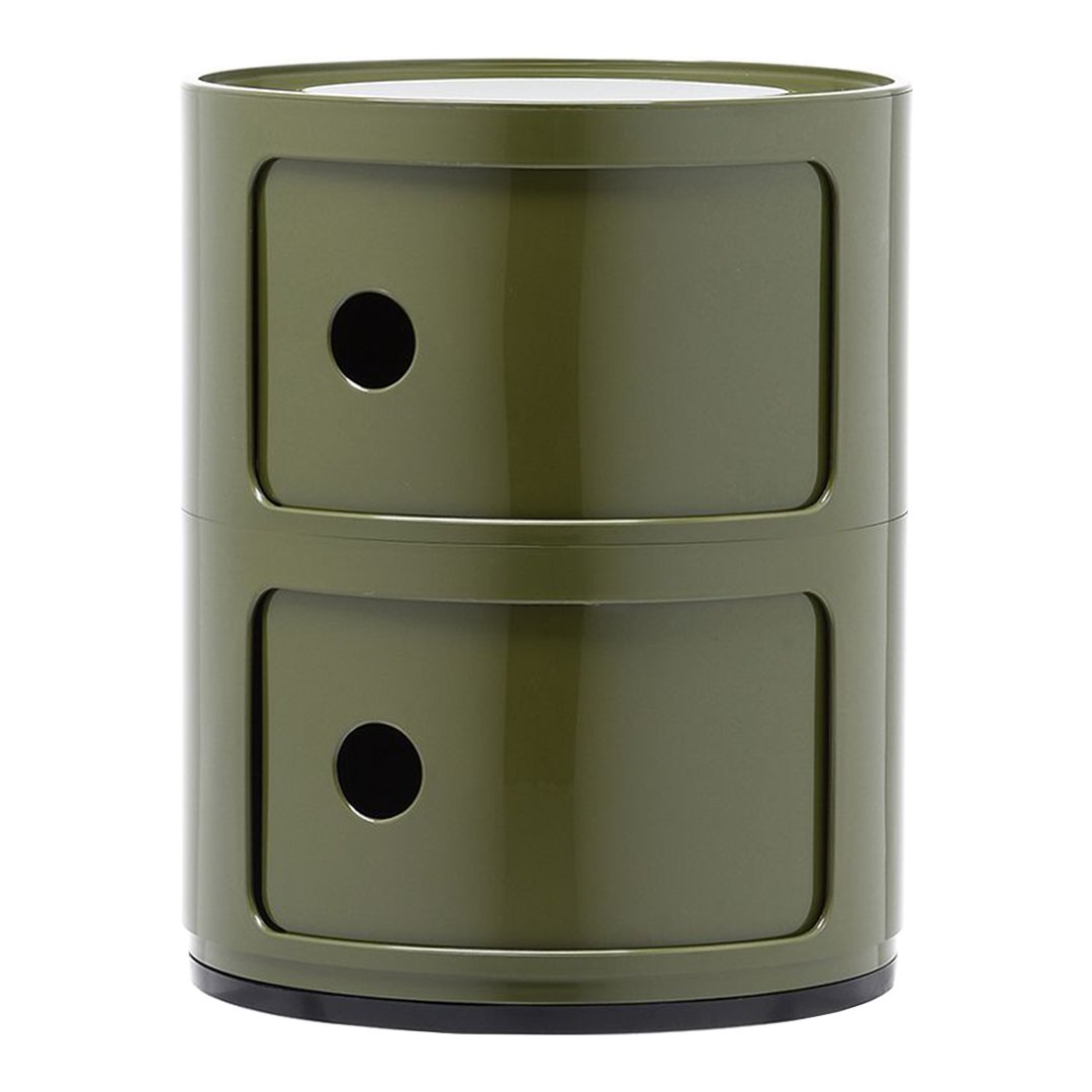 Componibili Round 2-Door Storage Tower - Modern Modular Cabinet for Bedroom, Living Room & Office Organization