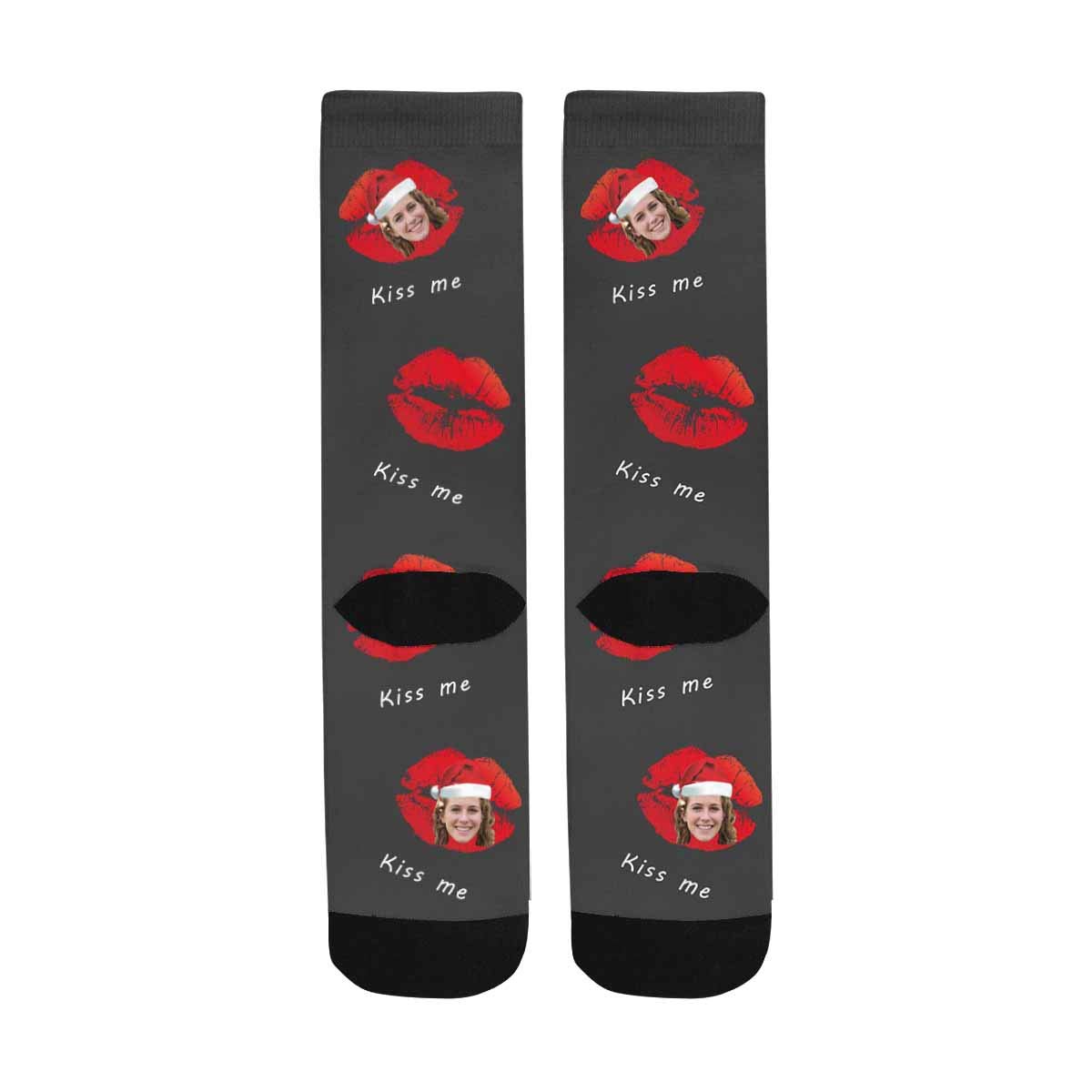 Custom Photo Socks - Personalized Blue Dog Paw Design | Turn Your Picture into Unique Unisex Socks | Perfect Gift for Pet Lovers, Couples & Special Occasions