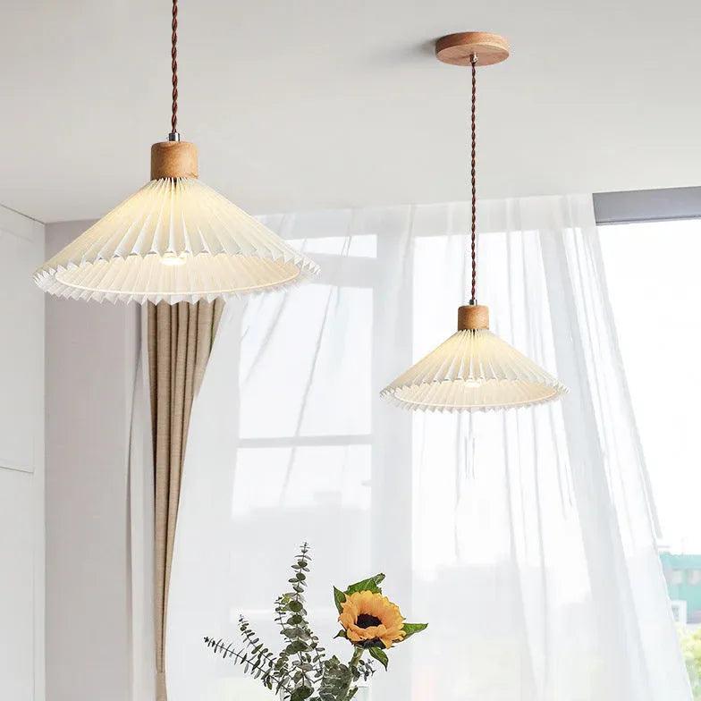 Stylish Wooden Pendant Light for Kitchen - Foldable Umbrella Design - Perfect for Dining Room, Breakfast Nook & Farmhouse Decor