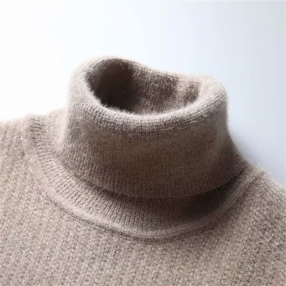 Men's Winter Turtleneck Sweater - Warm High Neck Pullover for Casual Wear
