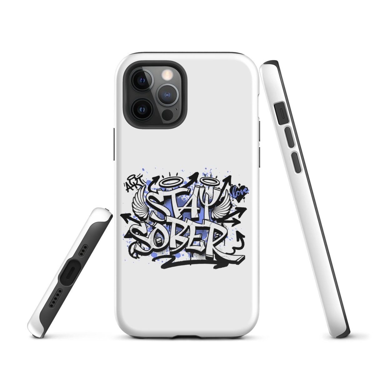 Stay Sober Graffiti Design iPhone Case - Trendy Protective Cover for iPhone 13/14/15 Pro Max - Perfect for Nightlife, Concerts & Urban Lifestyle