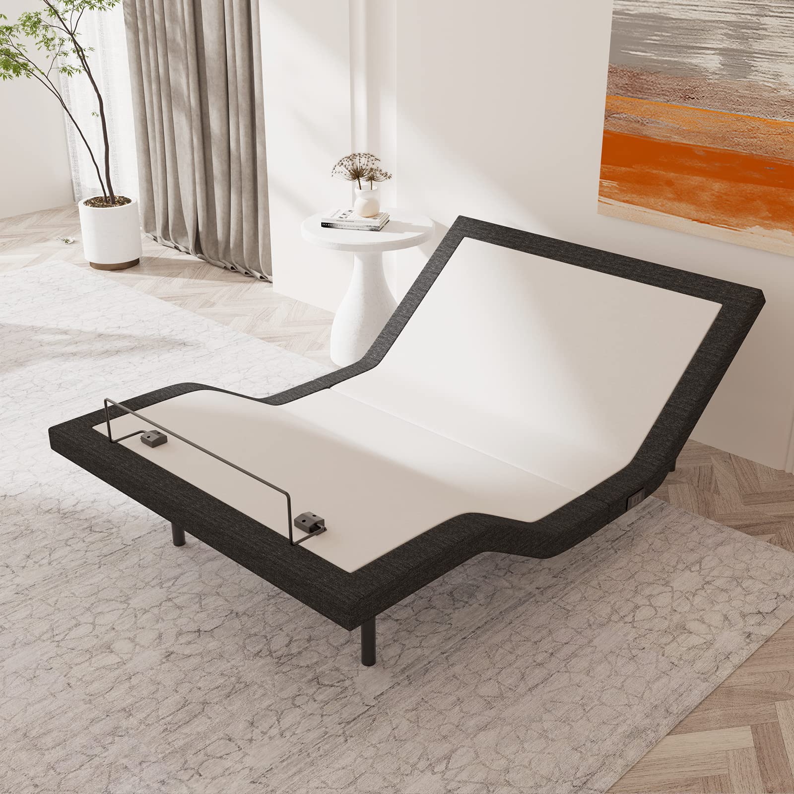 KIMOHOME Twin XL Adjustable Bed Frame with Massage & Anti-Snore - Wireless Remote, USB Ports, Zero Gravity, Head/Foot Articulation, Easy 5-Min Assembly - Perfect for Storage Beds, Home Theaters & Relaxation Spaces (Classic Design)