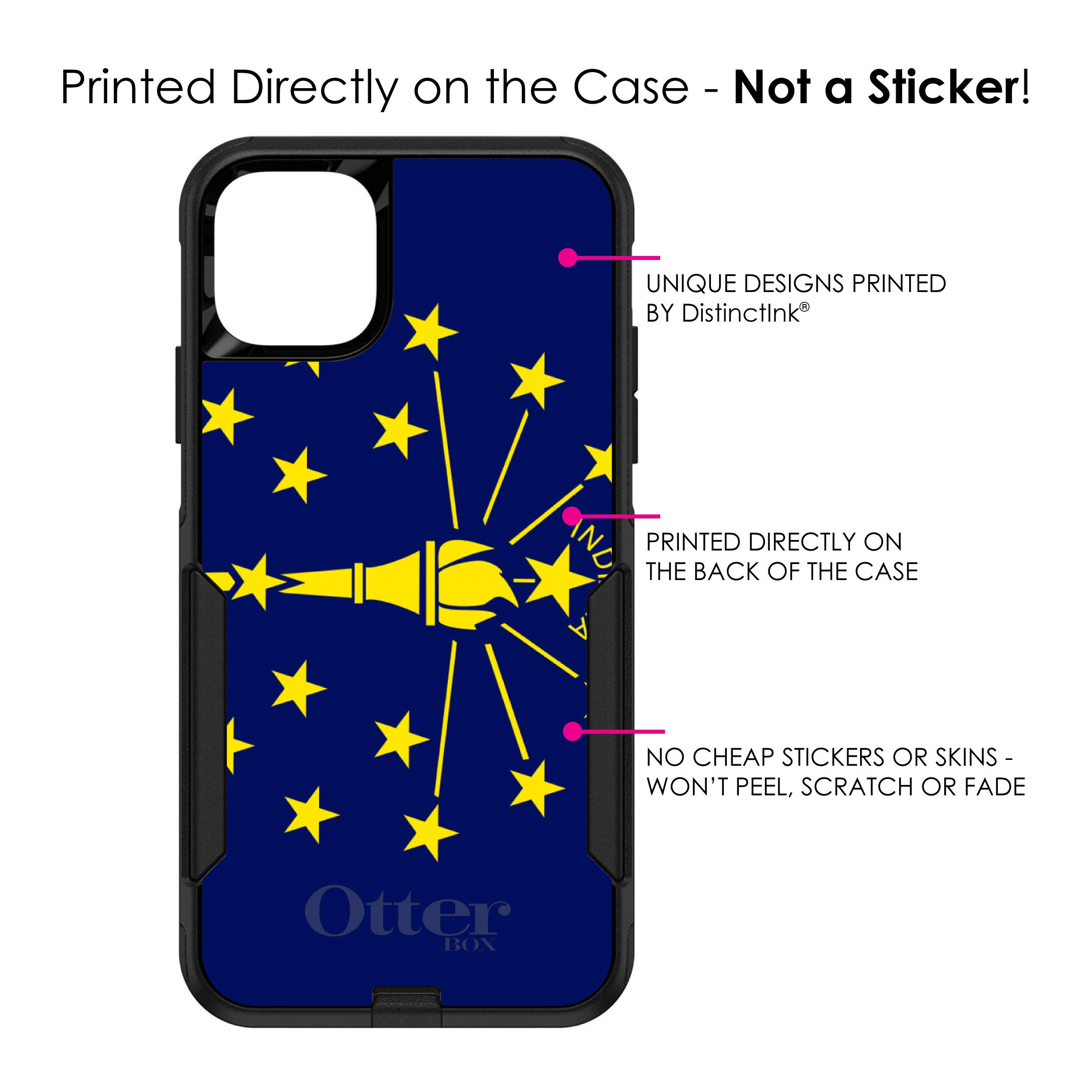 DistinctInk iPhone 11 Pro Case (5.8 Inch) - Indiana State Flag Design Protective Cover - Durable Replacement for OtterBox Commuter - Perfect for Everyday Use, Travel & Showcasing State Pride