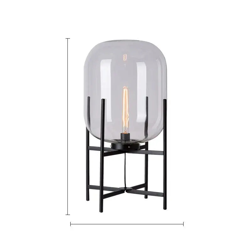 Glowlia Modern Glass Shade Floor Lamp - Elegant Living Room Lighting for Bedroom, Office & Reading Nook - Adjustable Height Standing Light with Soft Ambient Glow